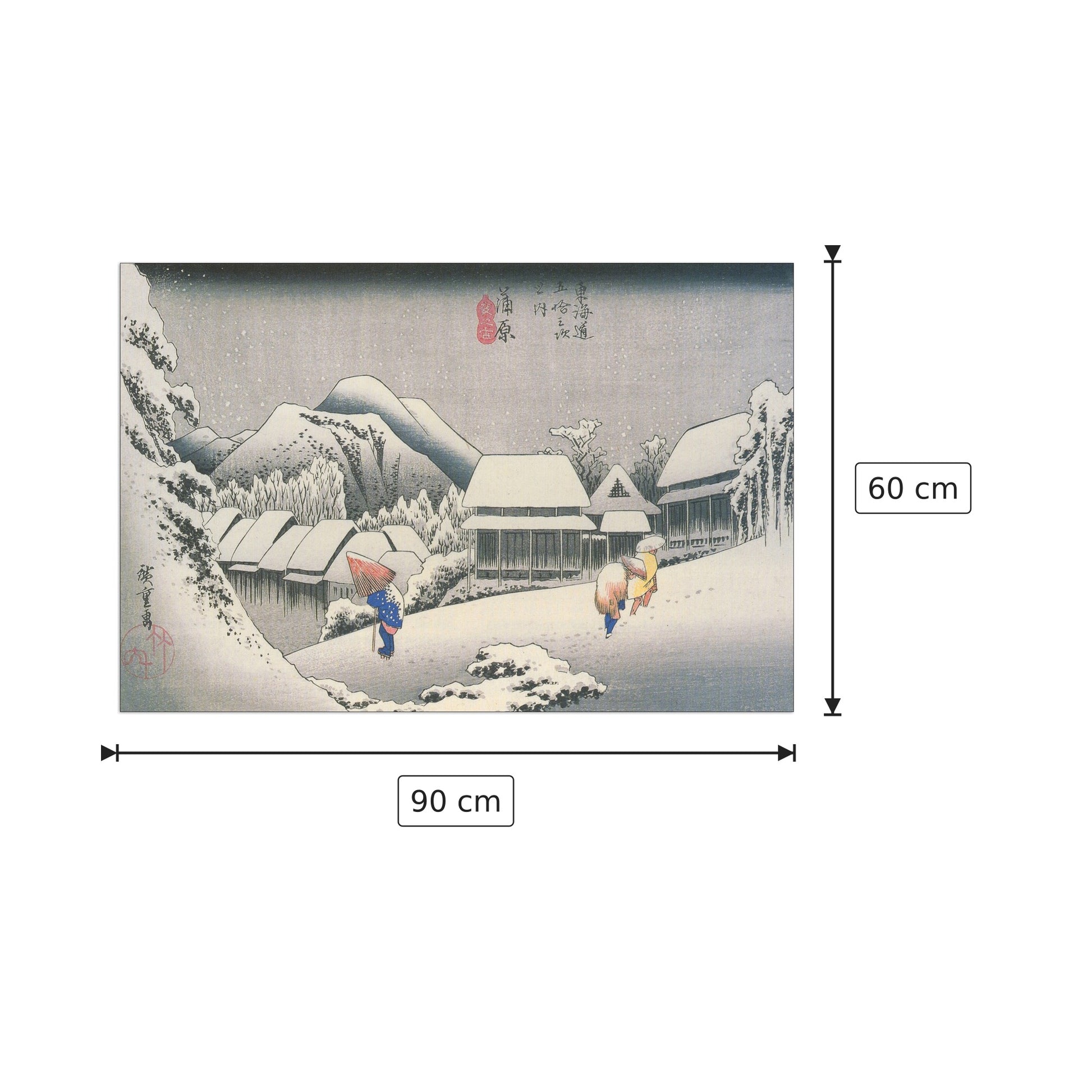 A Village in the snow - Hiroshige Utagawa - cm 90x60 - Pannello in MDF