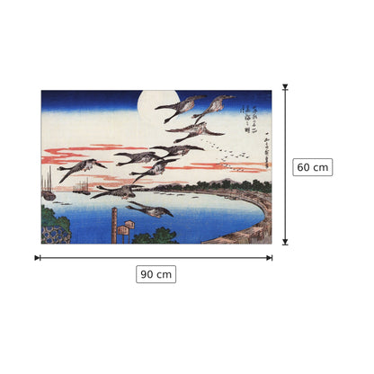 Geese descending over a bay - Hiroshige Utagawa - cm 90x60 - Pannello in MDF
