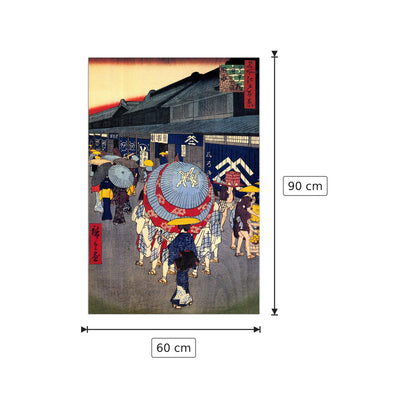 iew of Nihonbashi - Hiroshige Utagawa - cm 60x90 - Pannello in MDF