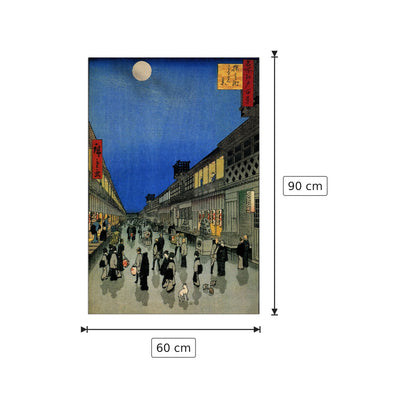 Night View of Sarukawa-machi - Hiroshige Utagawa - cm 60x90 - Pannello in MDF
