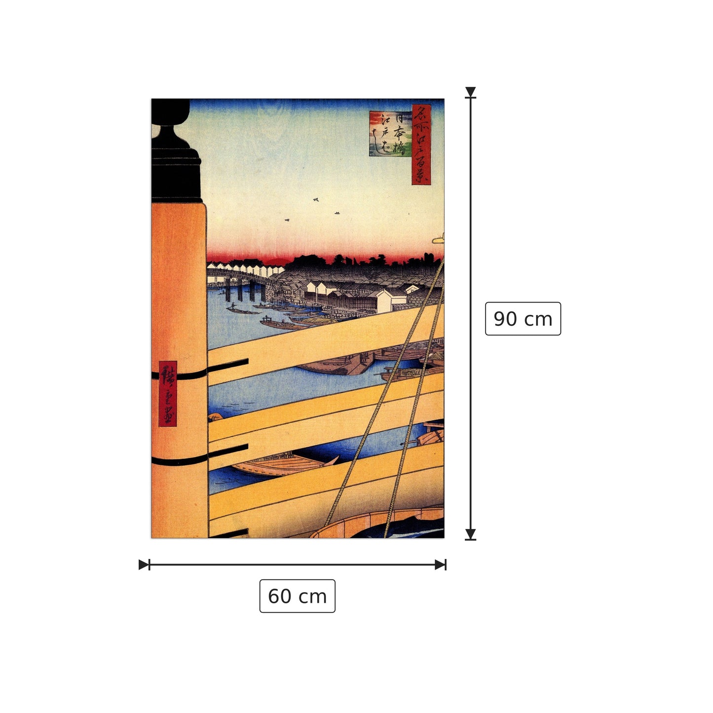 Nihonbashi Bridge - Hiroshige Utagawa - cm 60x90 - Pannello in MDF