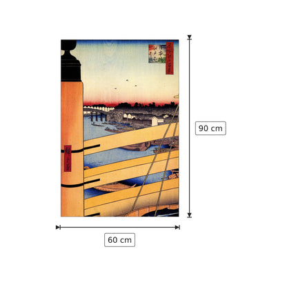 Nihonbashi Bridge - Hiroshige Utagawa - cm 60x90 - Pannello in MDF