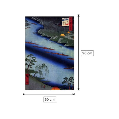 The Kawaguchi Ferry - Hiroshige Utagawa - cm 60x90 - Pannello in MDF
