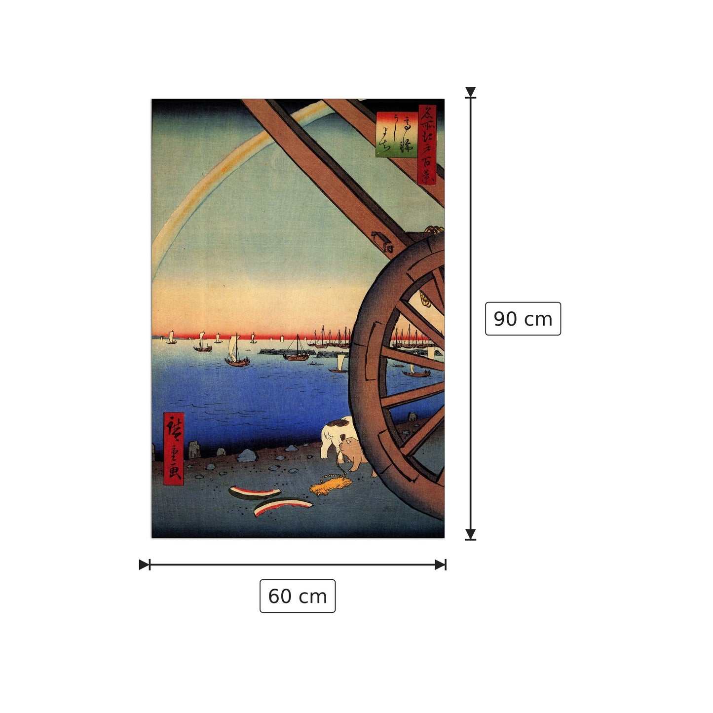 Ushimachi, Takanawa - Hiroshige Utagawa - cm 60x90 - Pannello in MDF