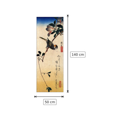 Java sparrow and magnolia - Hiroshige Utagawa - cm 50x140 - Pannello in MDF