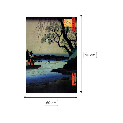 Oumayagashi - Hiroshige Utagawa - cm 60x90 - Pannello in MDF
