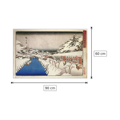 View of a canal in the snow - Hiroshige Utagawa - cm 90x60 - Pannello in MDF