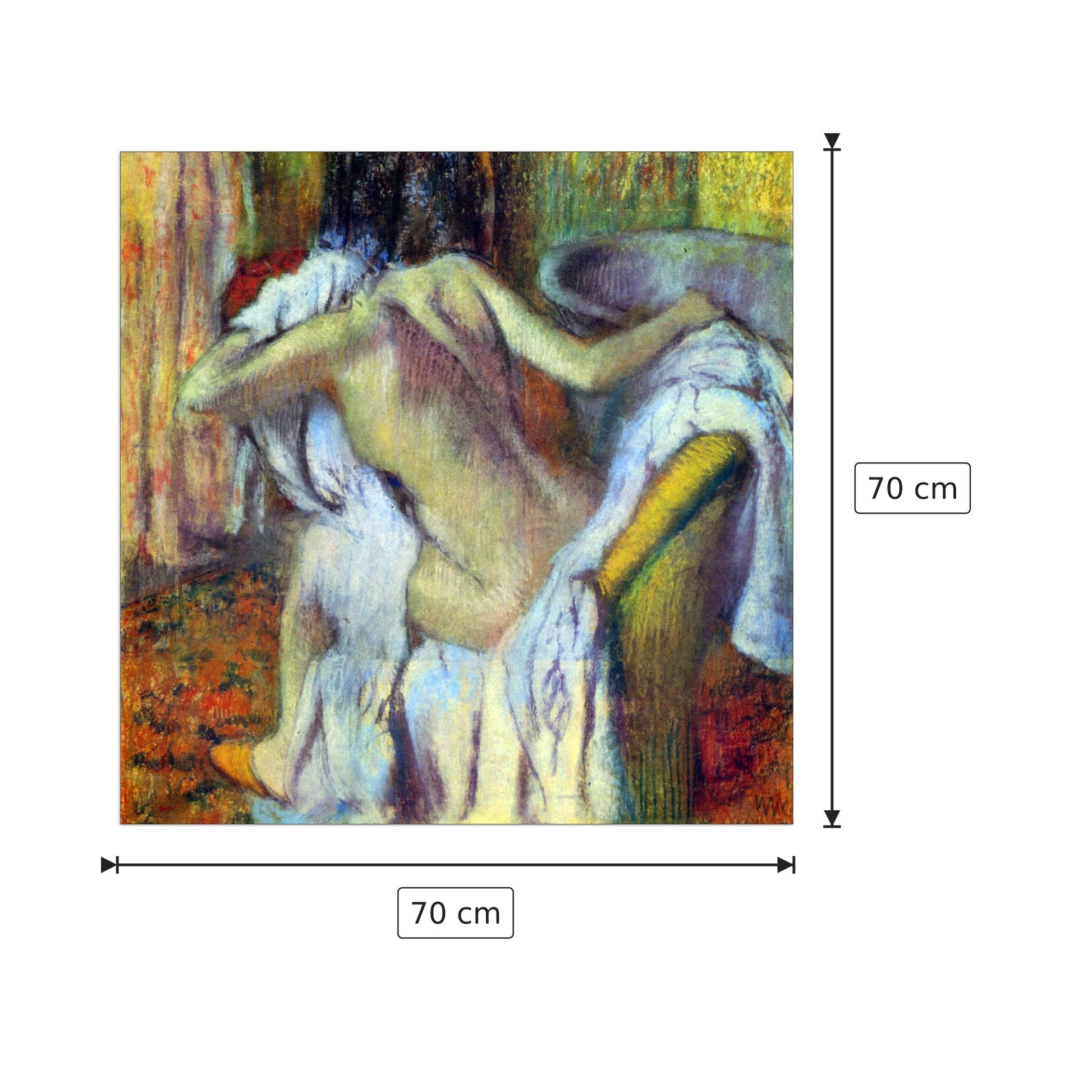 After Bathing - Degas Edgar - cm 70x70 - Pannello in MDF