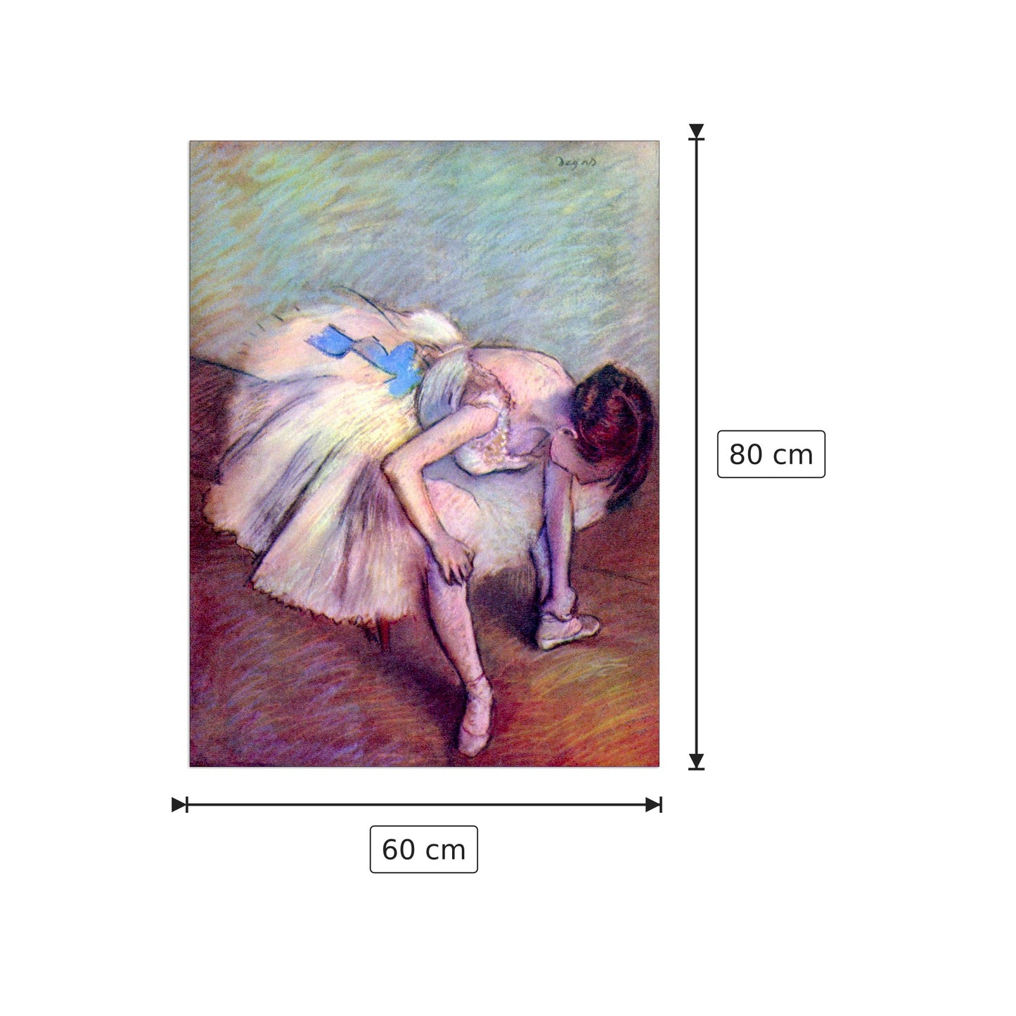 Dancer bent over - Degas Edgar - cm 60x80 - Pannello in MDF