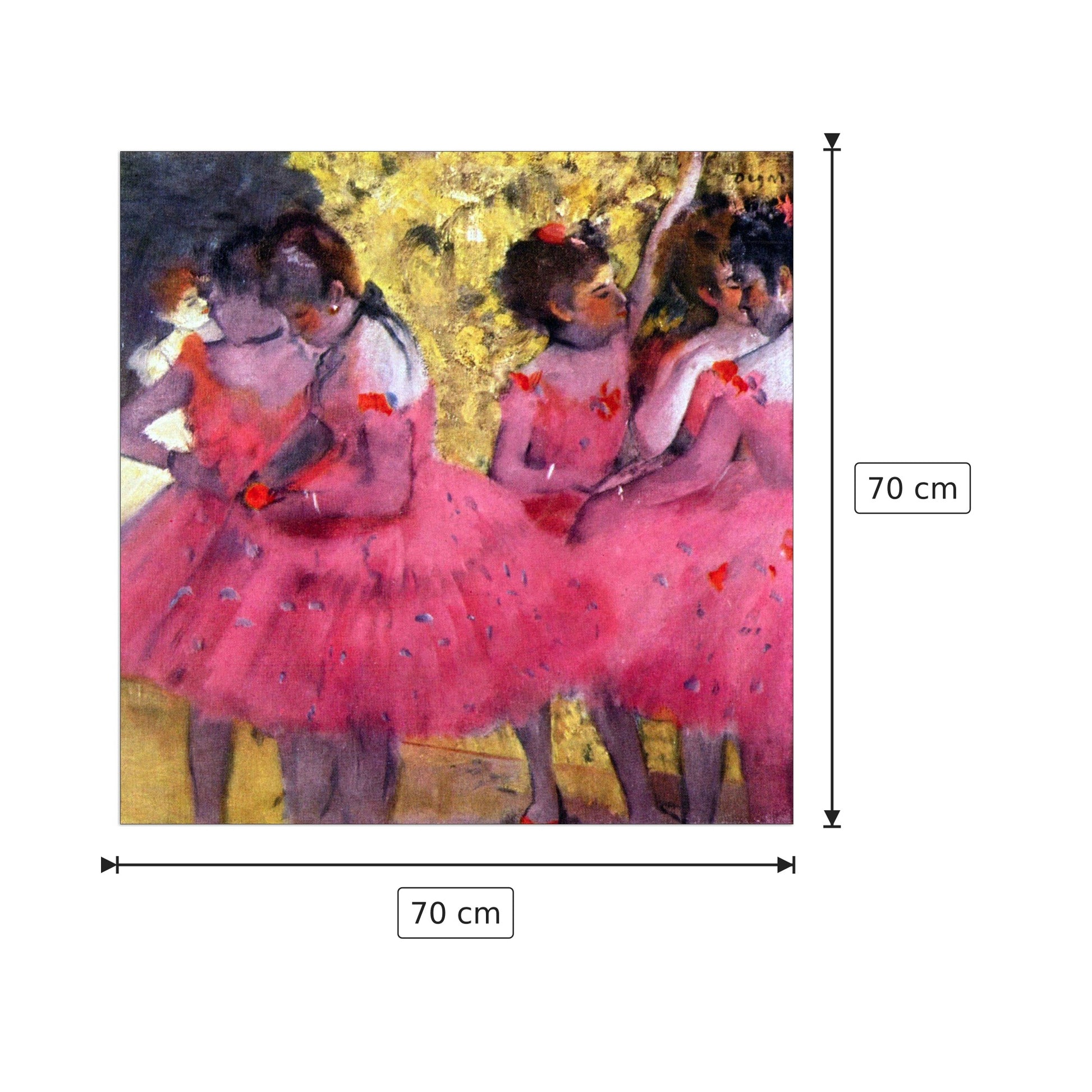 Dancer in pink between the scenes - Degas Edgar - cm 70x70 - Pannello in MDF