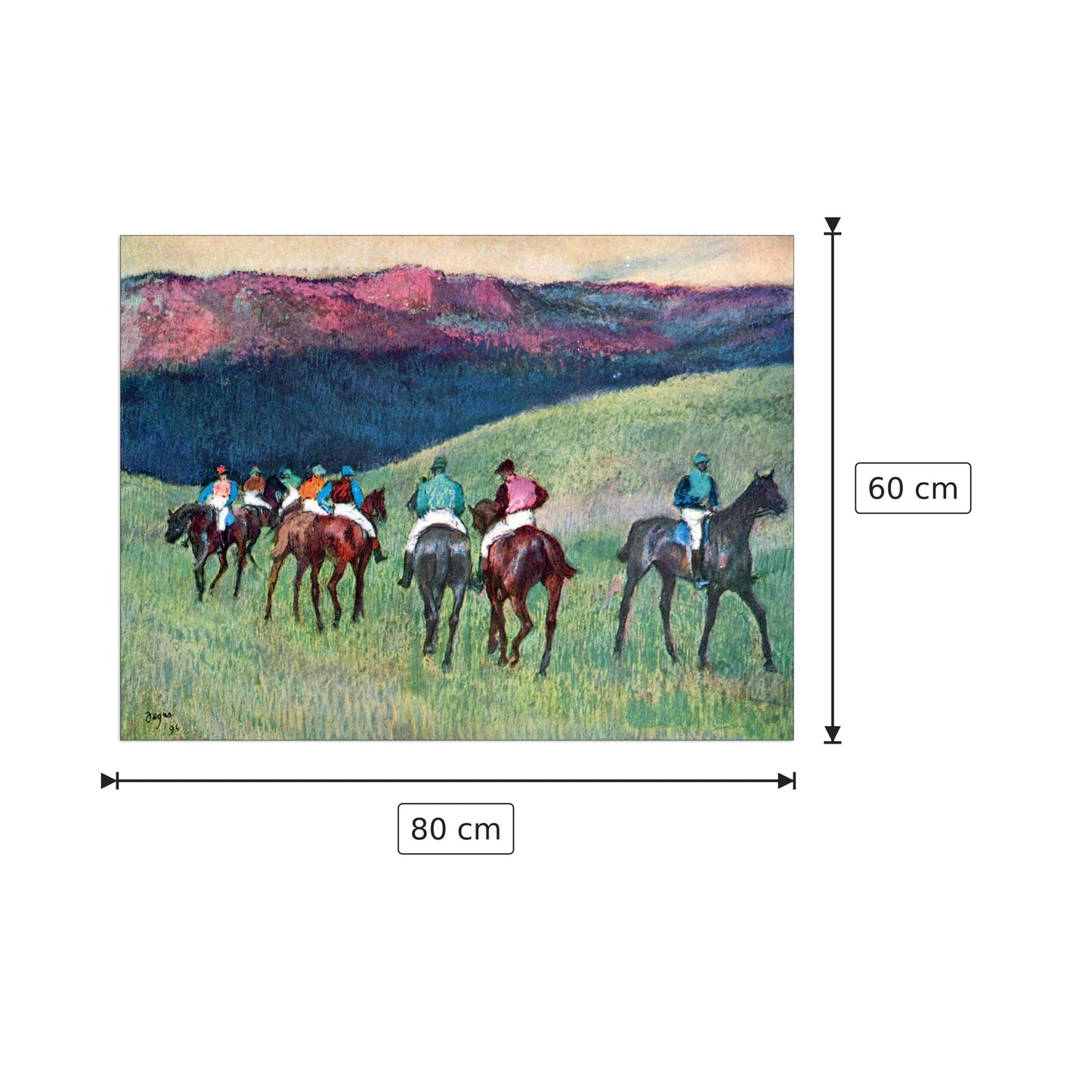 Horse racing -The training - Degas Edgar - cm 80x60 - Pannello in MDF