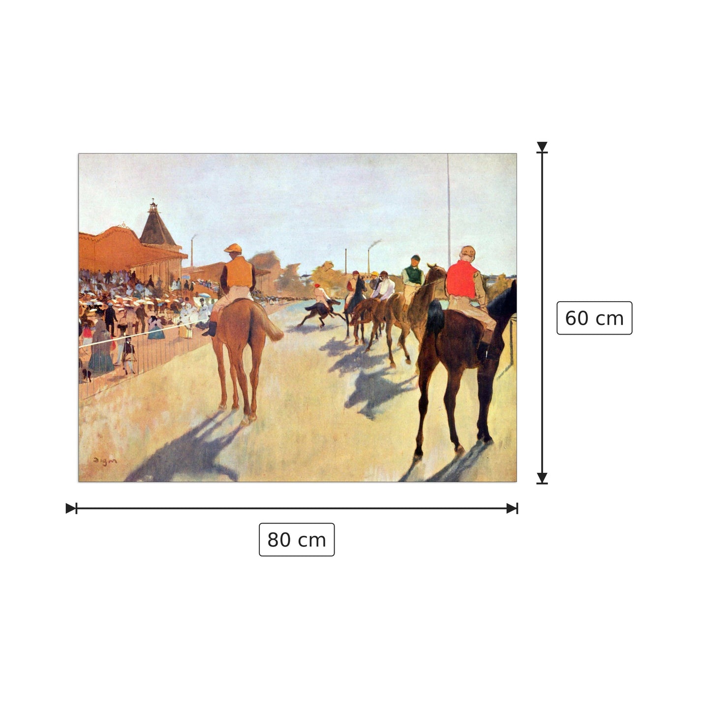 Jockeys in front of the grandstand - Degas Edgar - cm 80x60 - Pannello in MDF