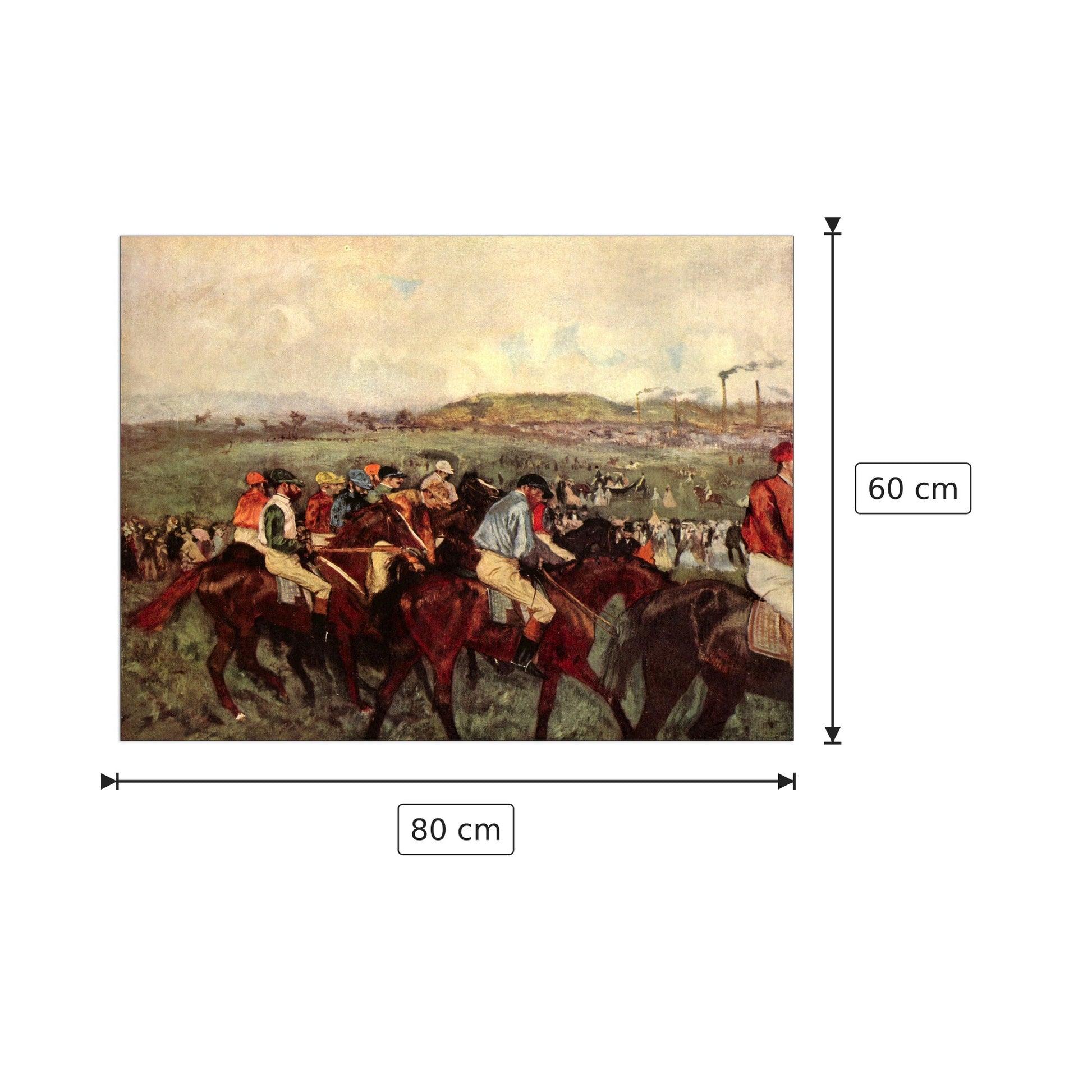 Men's riders before the start - Degas Edgar - cm 80x60 - Pannello in MDF