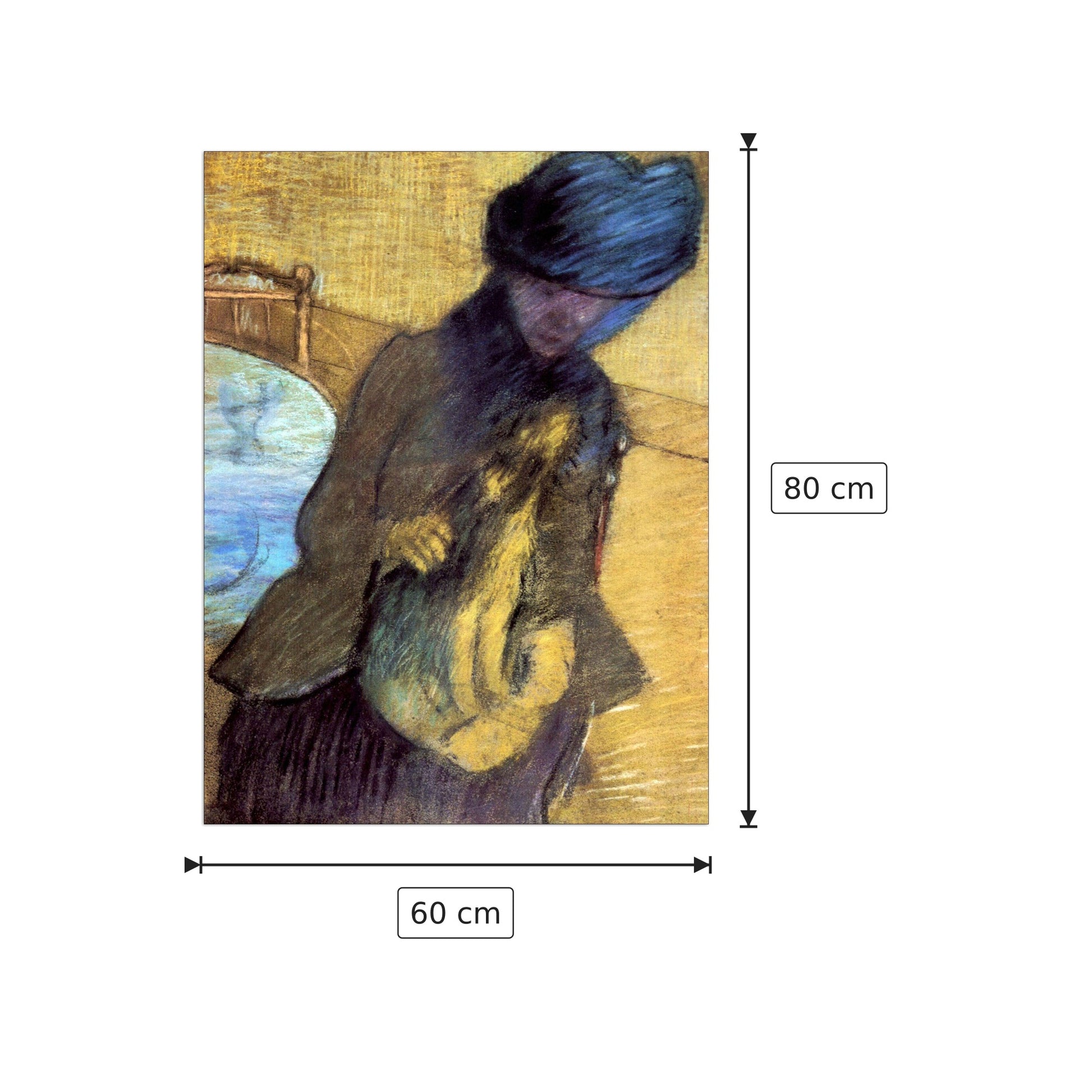 Mary Cassatt with her dog - Degas Edgar - cm 60x80 - Pannello in MDF
