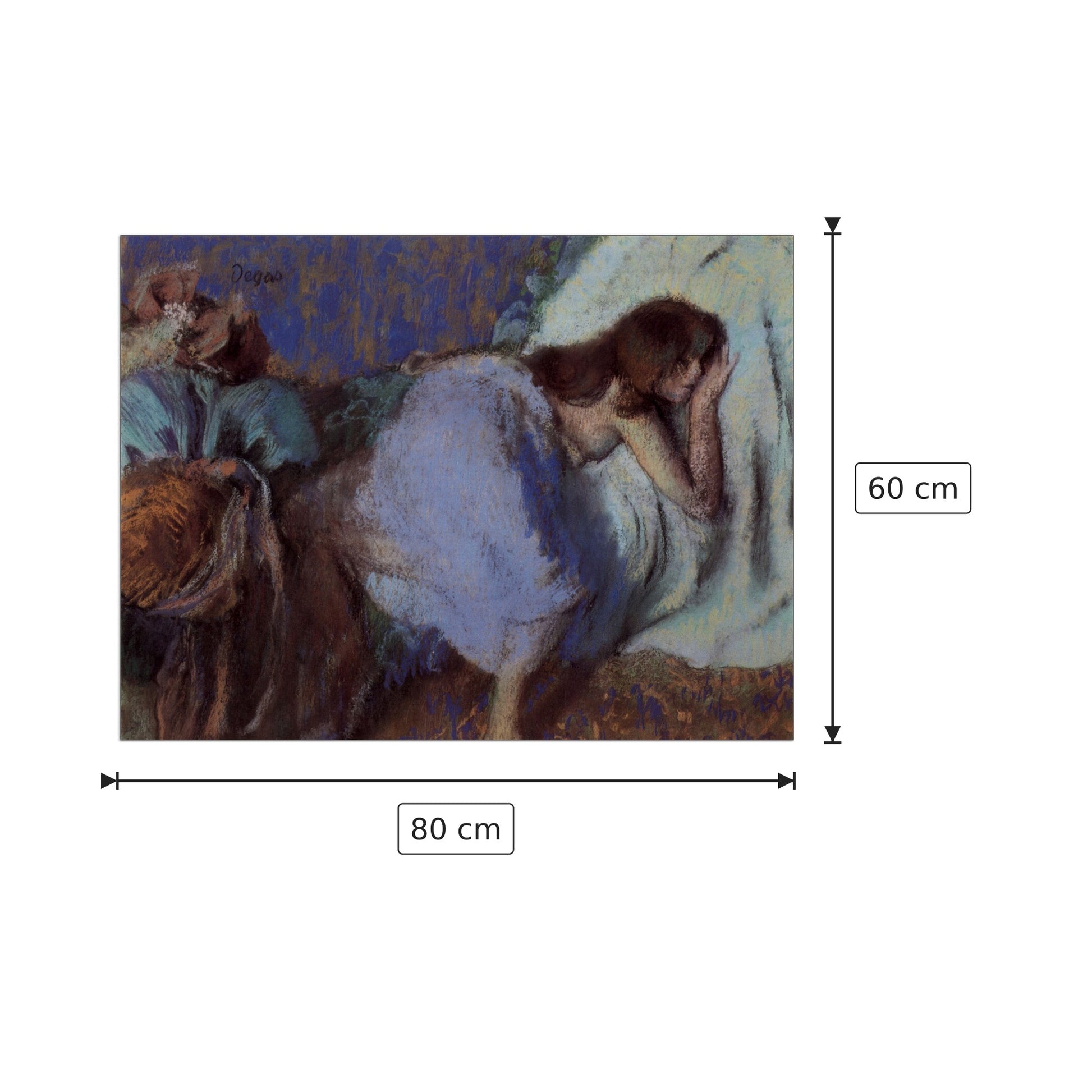 On the bed - Degas Edgar - cm 80x60 - Pannello in MDF