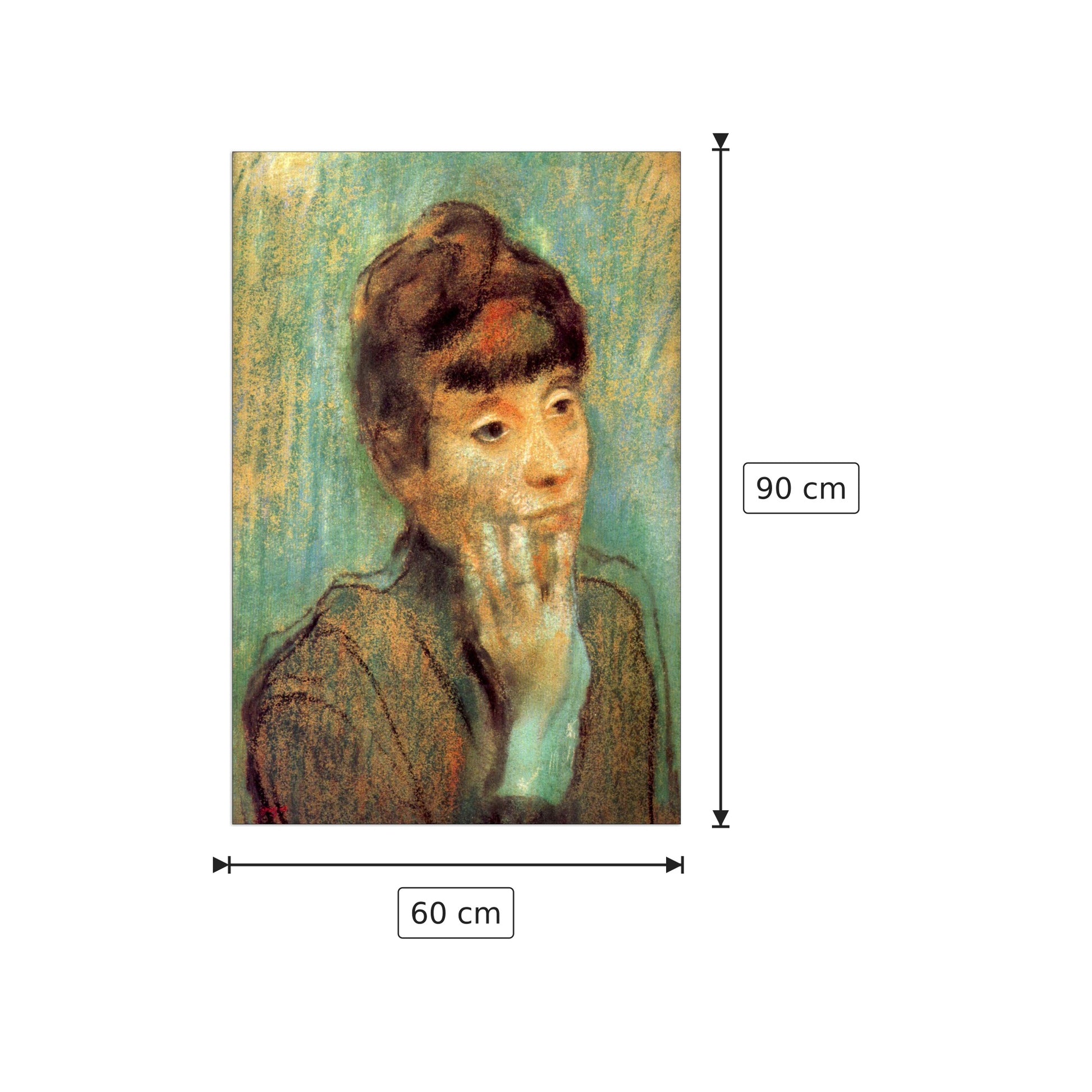 Portrait of a Lady - Degas Edgar - cm 60x90 - Pannello in MDF