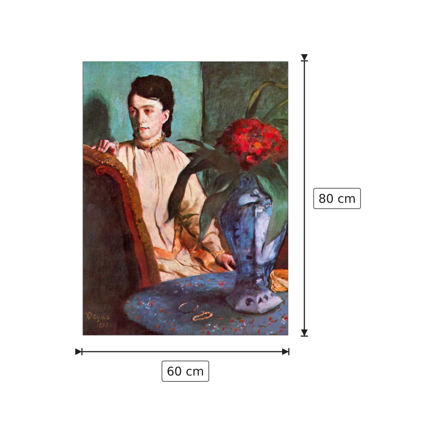 Seated woman - Degas Edgar - cm 60x80 - Pannello in MDF