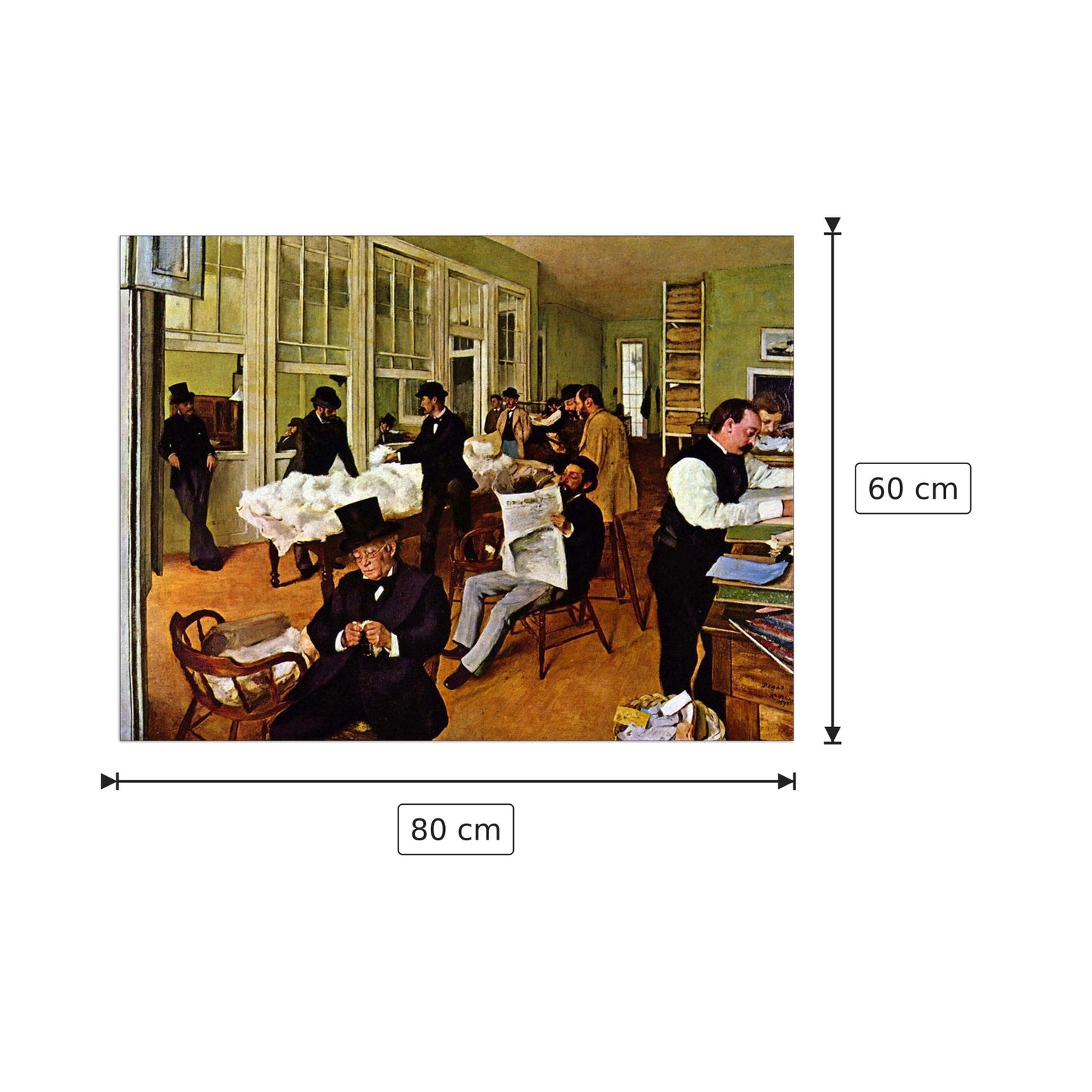 The cotton exchange - Degas Edgar - cm 80x60 - Pannello in MDF