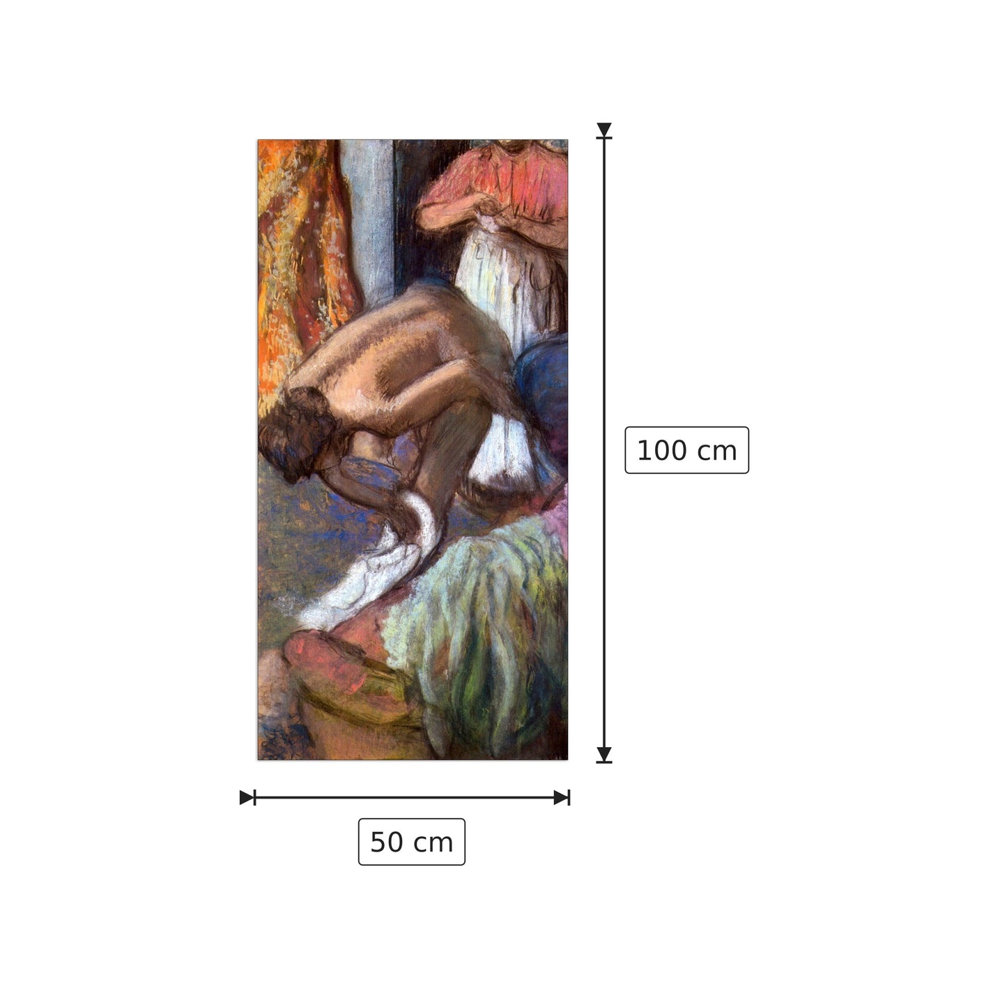 The strengthening after the bathwater - Degas Edgar - cm 50x100 - Pannello in MDF