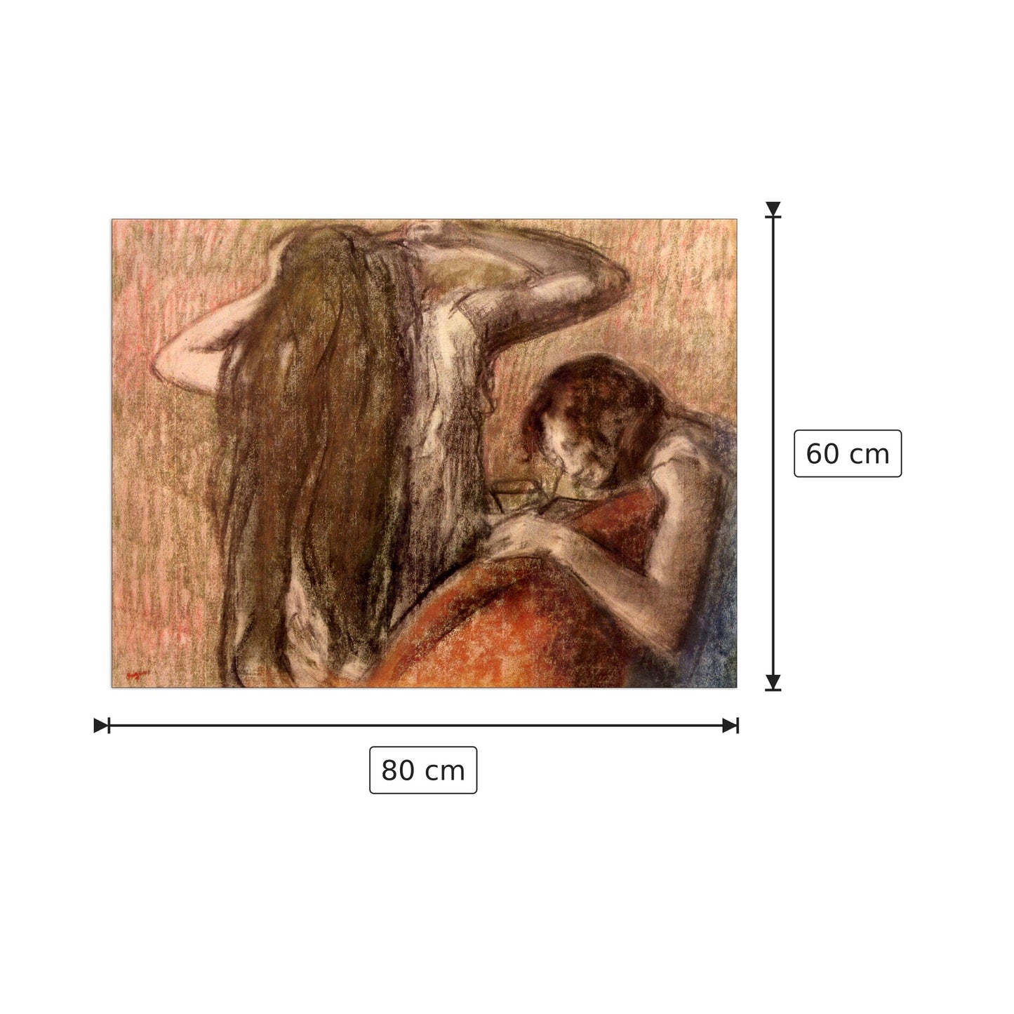 Two girls - Degas Edgar - cm 80x60 - Pannello in MDF