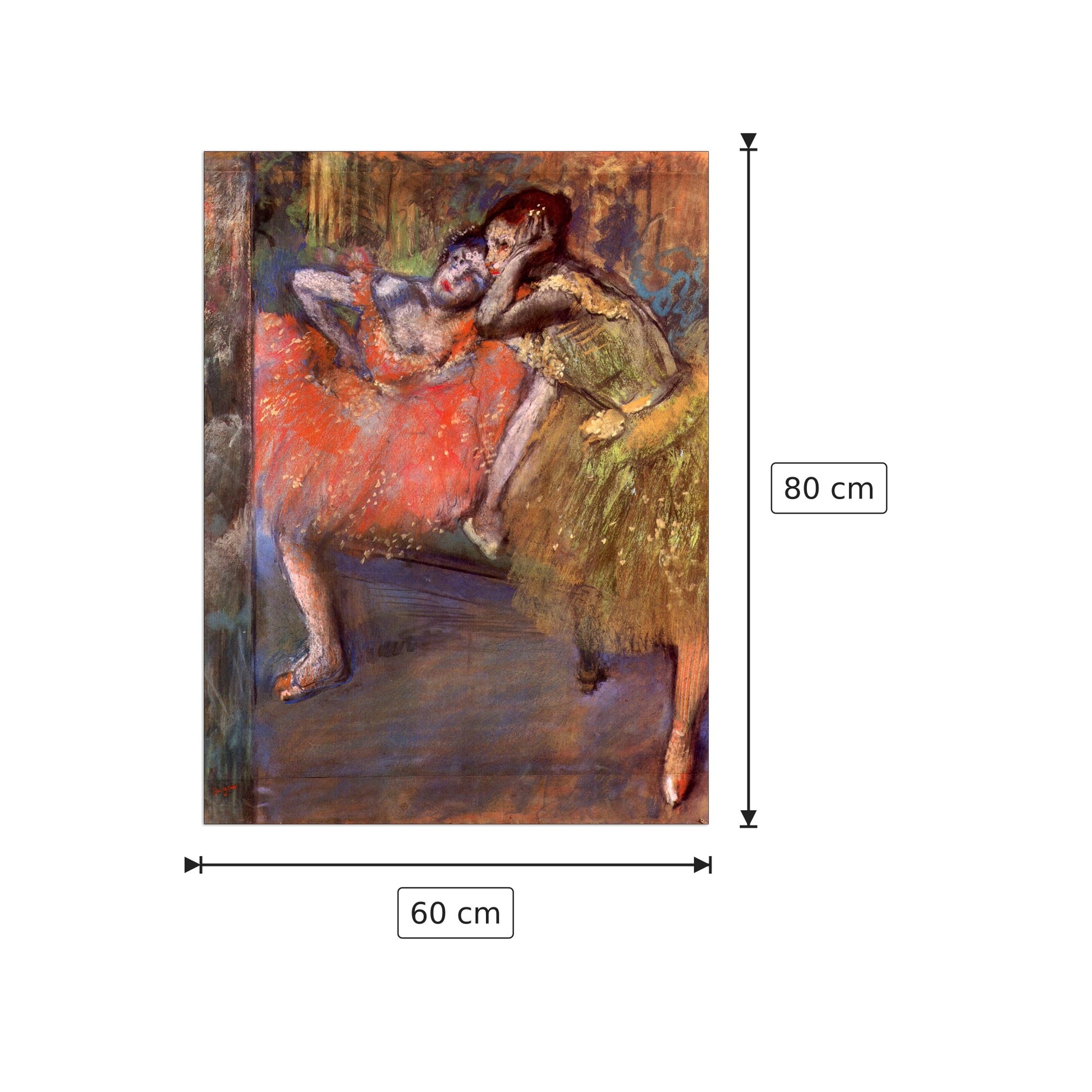 Two dancers behind the scenes - Degas Edgar - cm 60x80 - Pannello in MDF