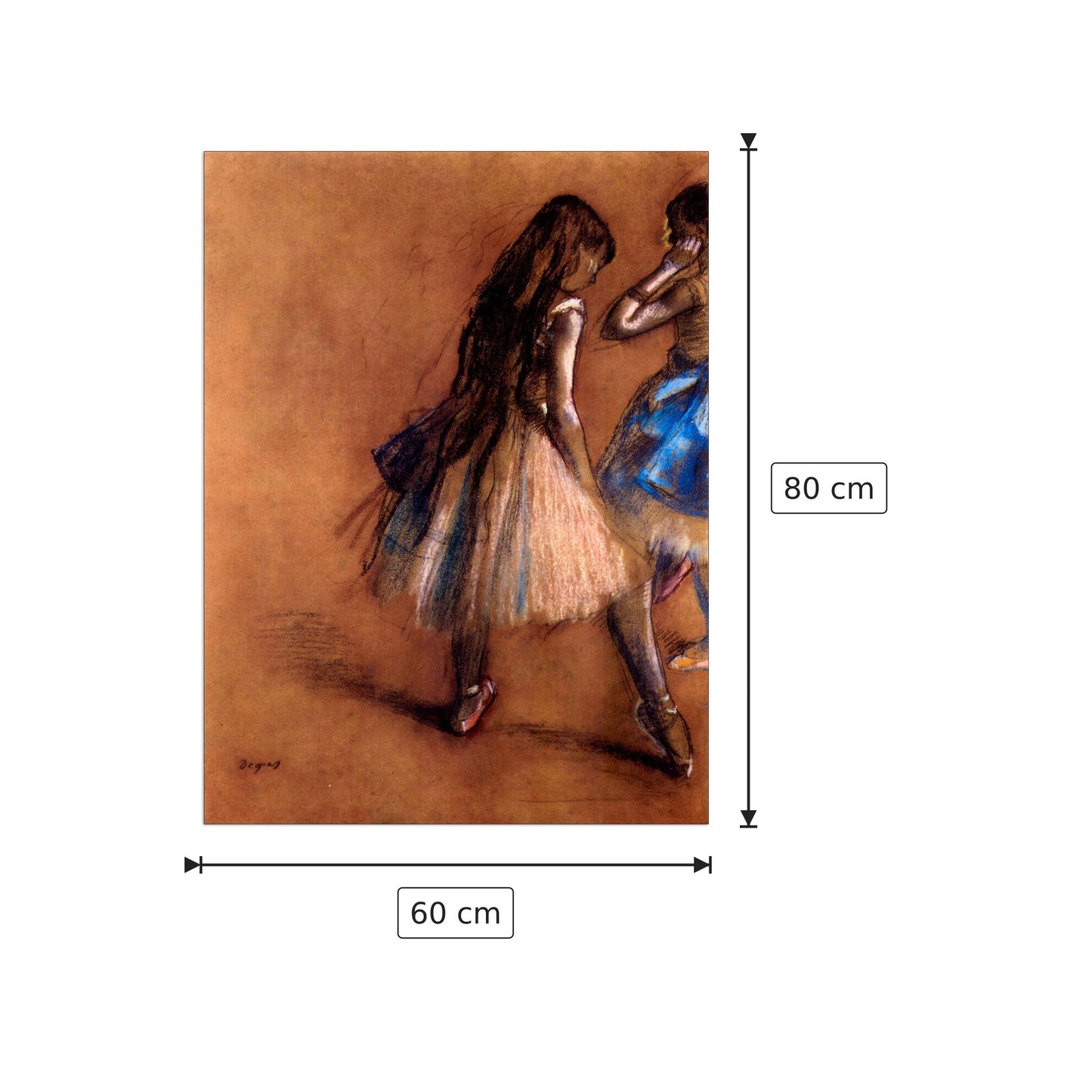 Two dancers 1 - Degas Edgar - cm 60x80 - Pannello in MDF