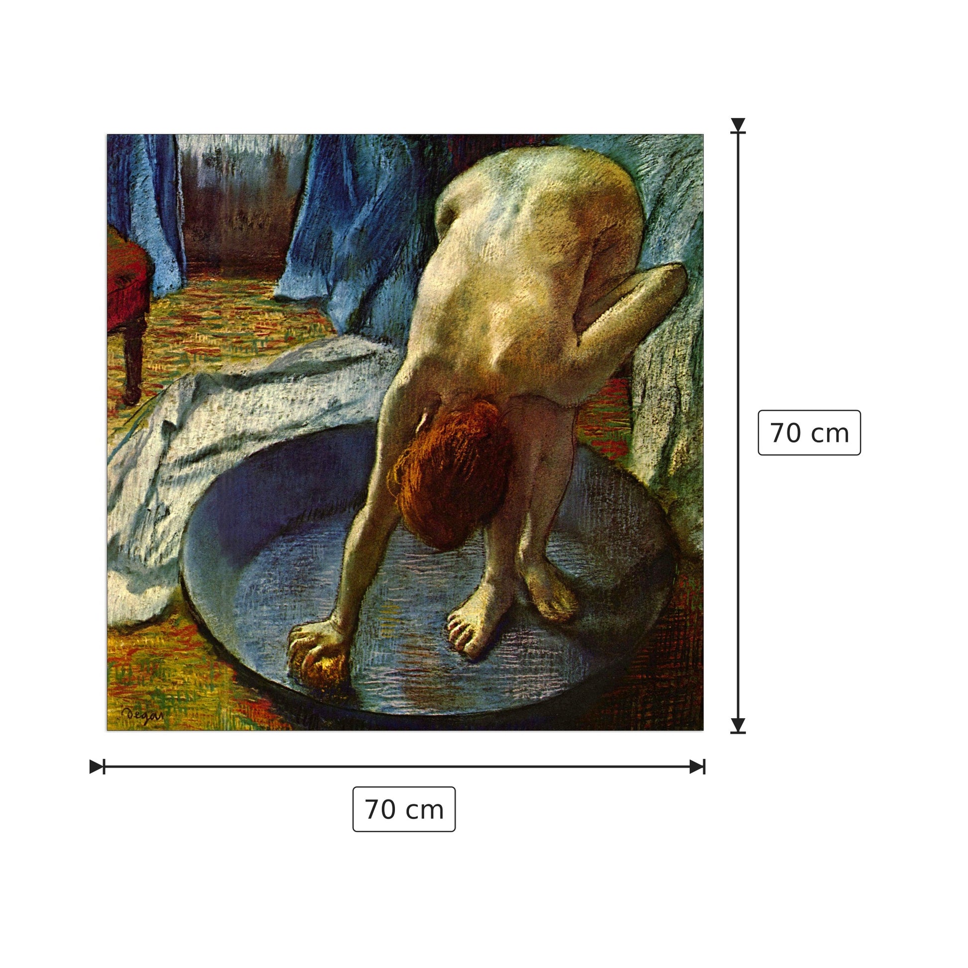 The Tub - Degas Edgar - cm 70x70 - Pannello in MDF
