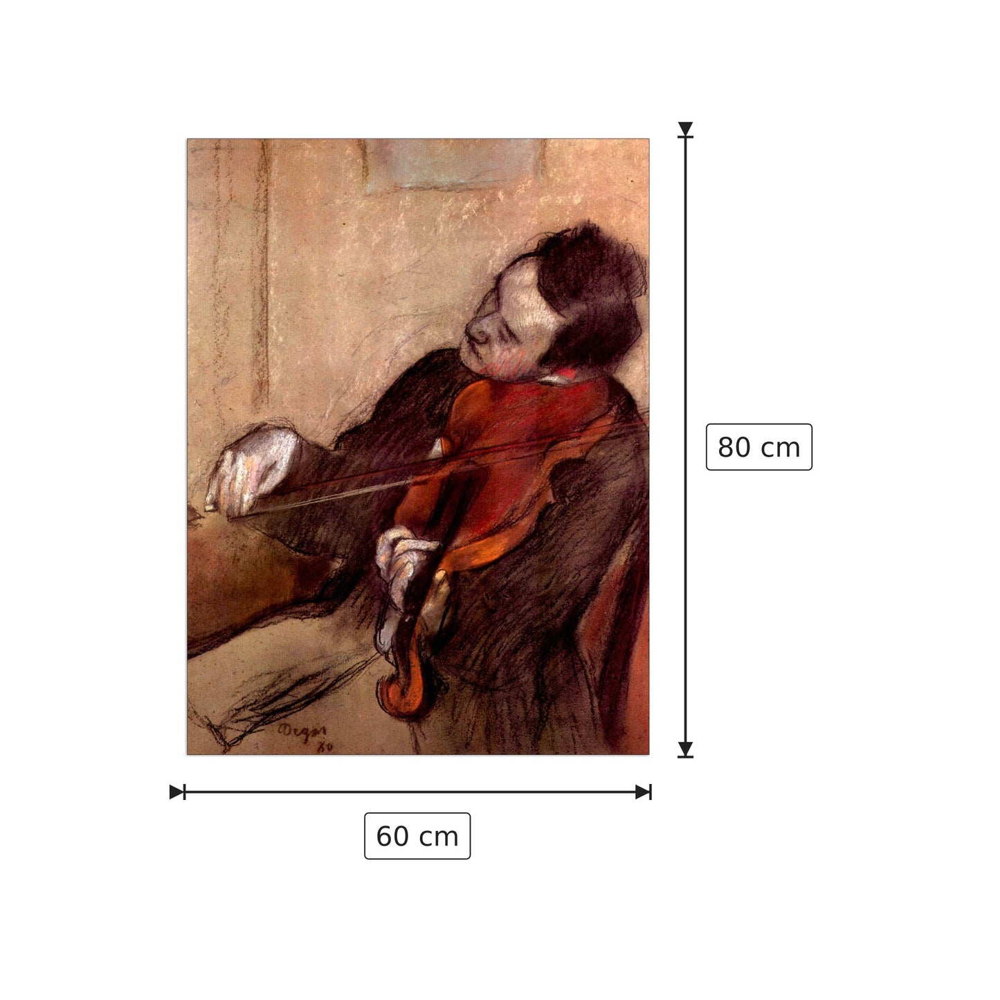 The violinist 1 - Degas Edgar - cm 60x80 - Pannello in MDF