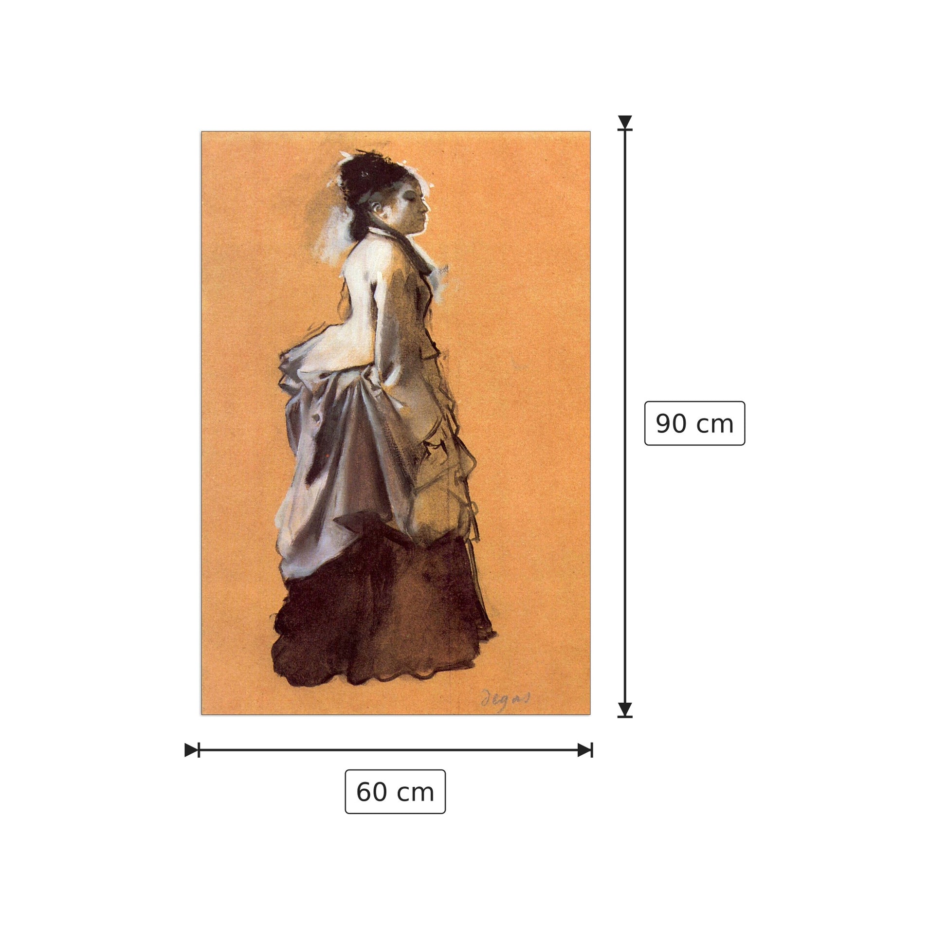 Young lady in the road costume - Degas Edgar - cm 60x90 - Pannello in MDF