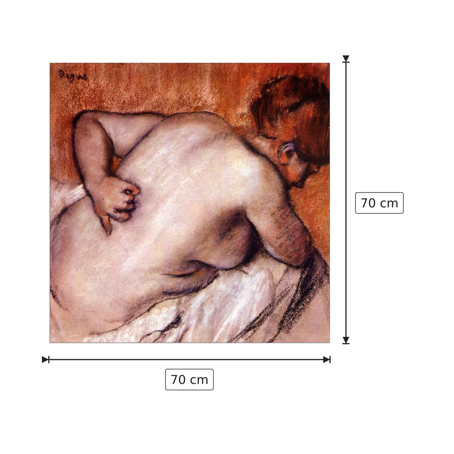 Womans back - Degas Edgar - cm 70x70 - Pannello in MDF