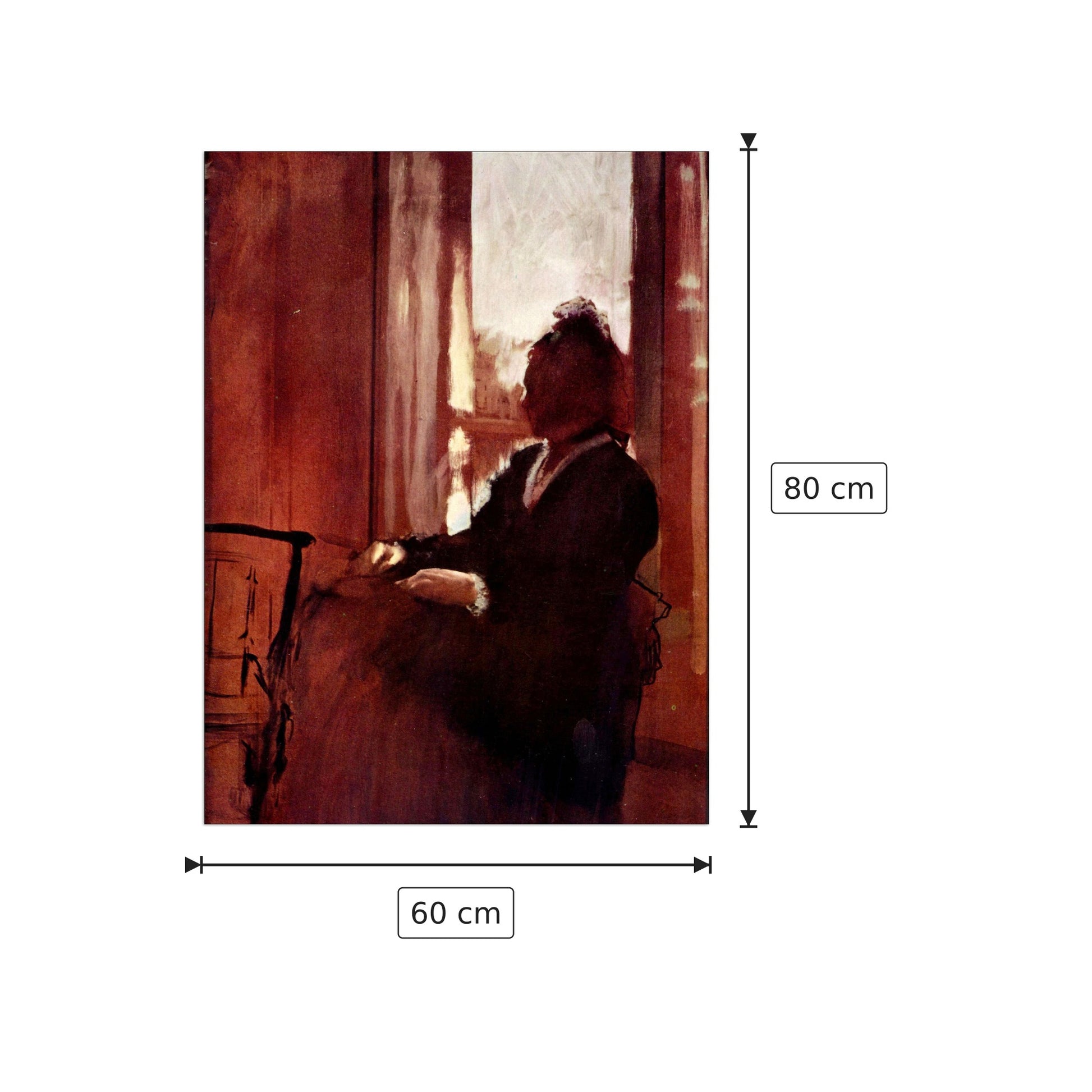 Woman at the window - Degas Edgar - cm 60x80 - Pannello in MDF