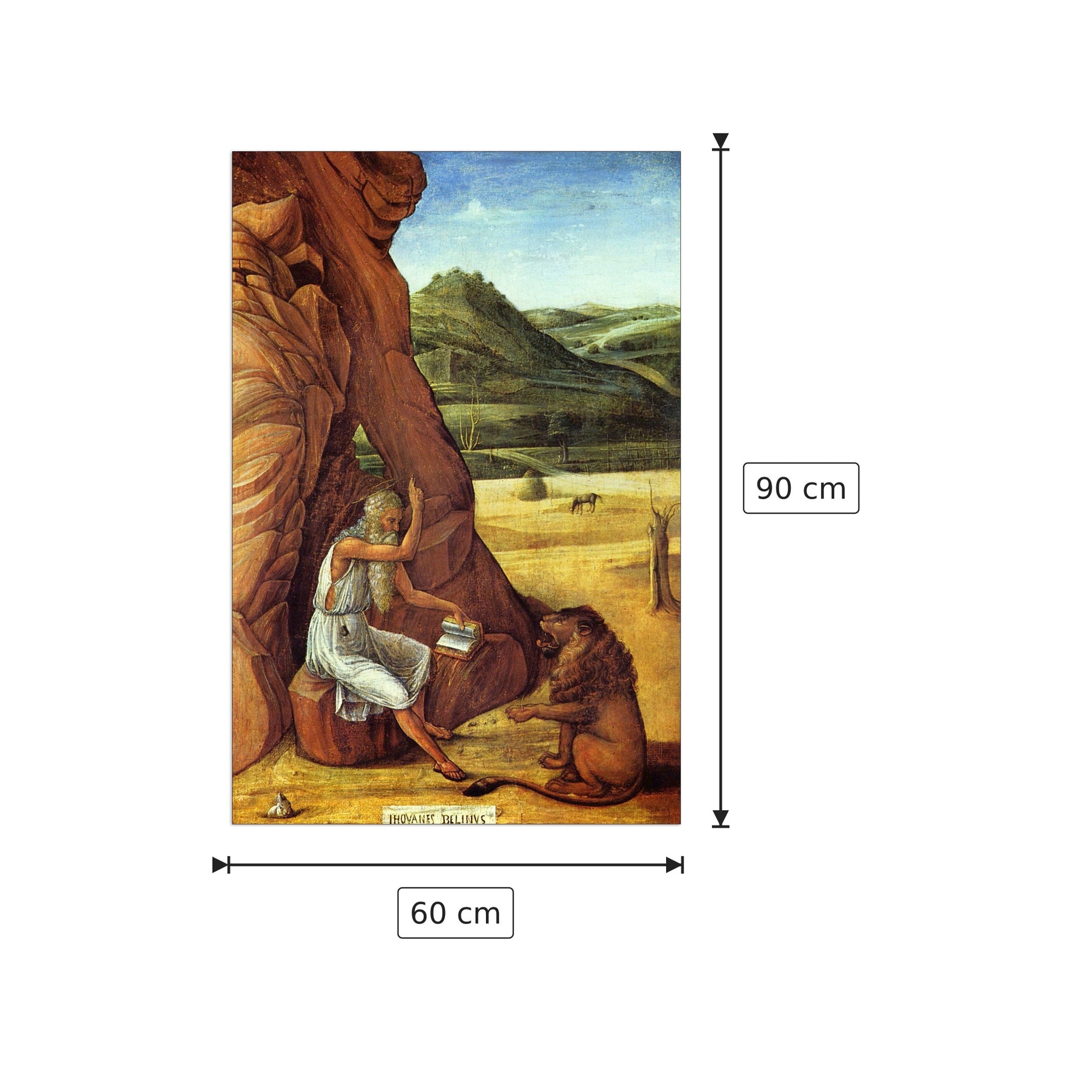 Jerome in the Desert - Bellini Giovanni - cm 60x90 - Pannello in MDF