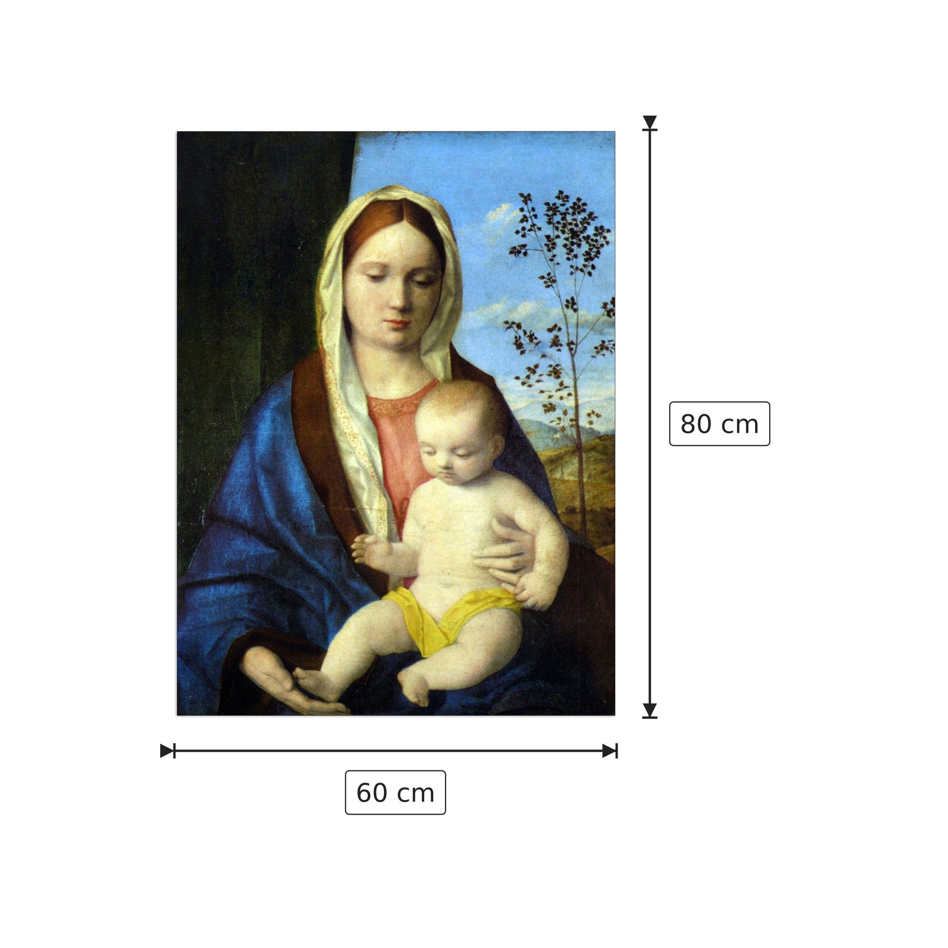 Madonna I - Bellini Giovanni - cm 60x80 - Pannello in MDF