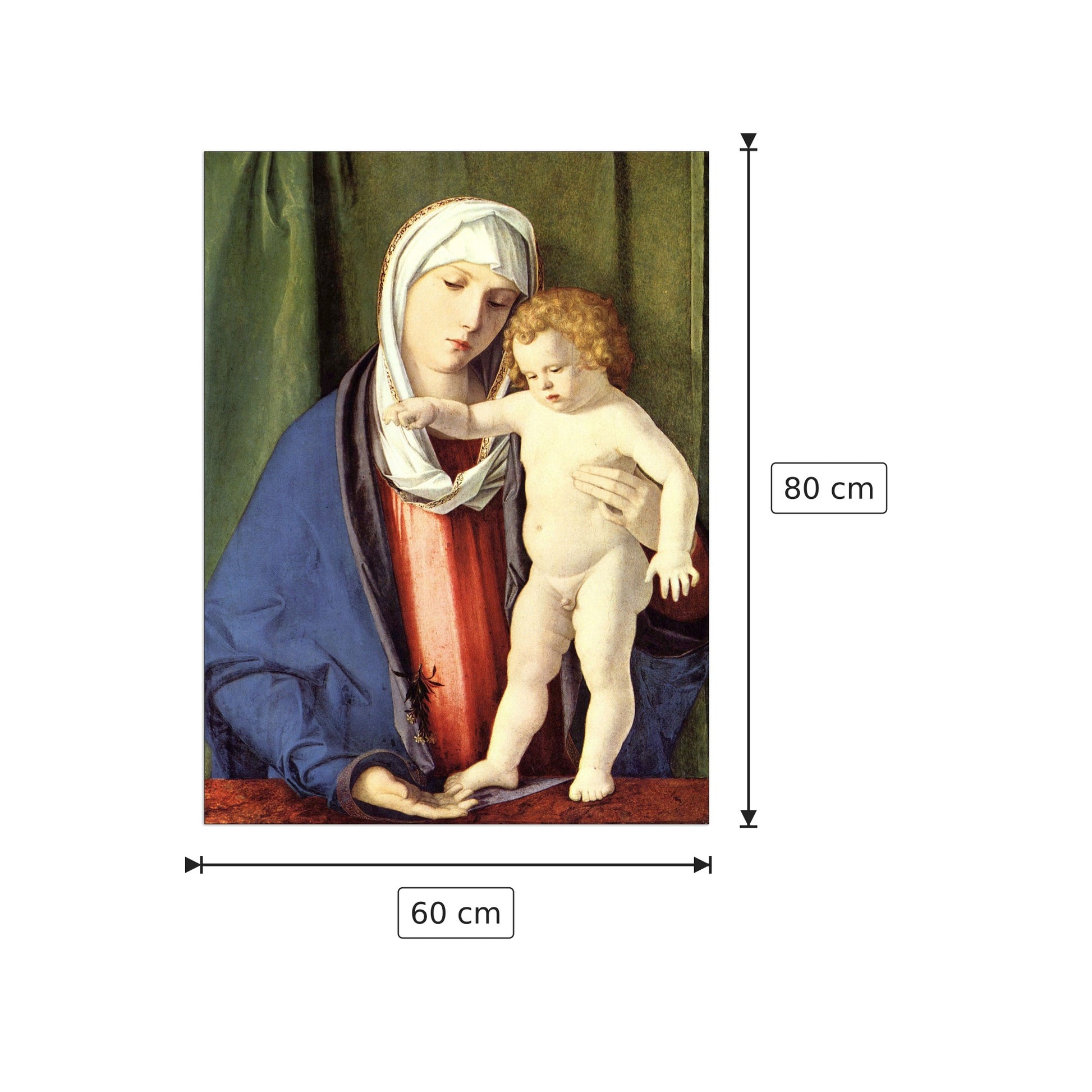 Madonna II - Bellini Giovanni - cm 60x80 - Pannello in MDF
