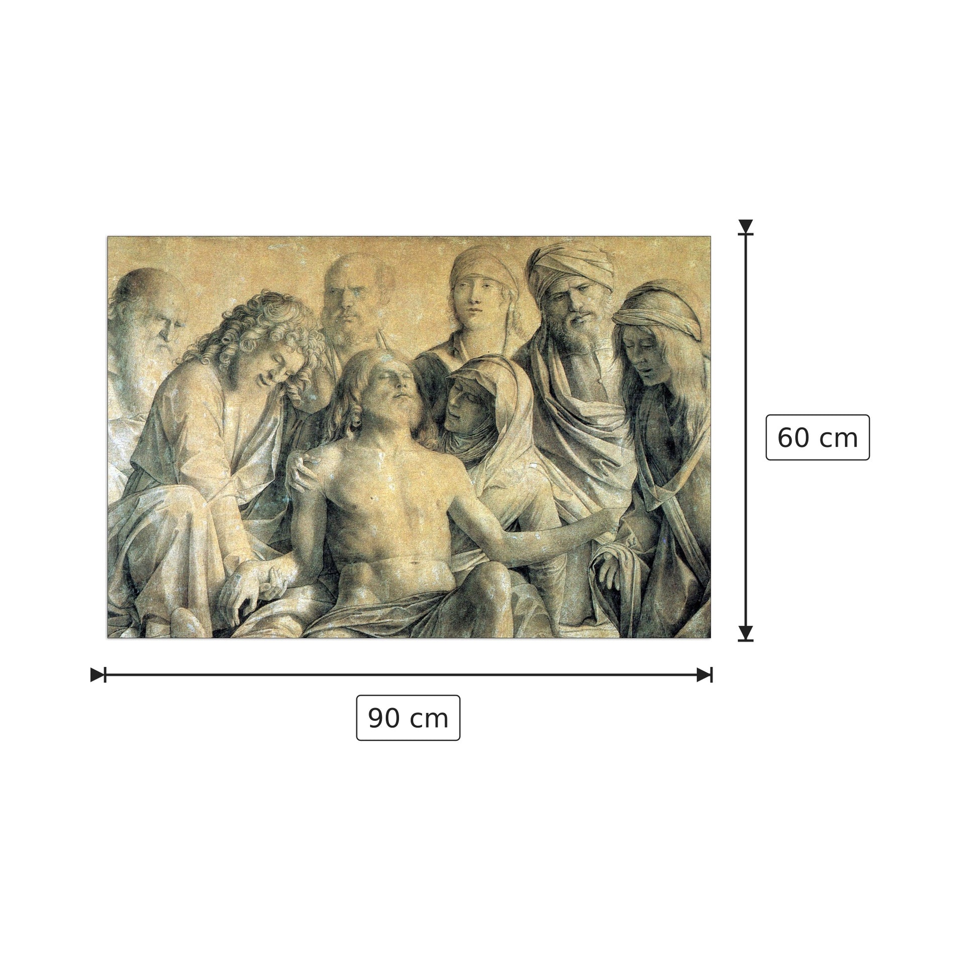 Mourning the dead Christ - Bellini Giovanni - cm 90x60 - Pannello in MDF