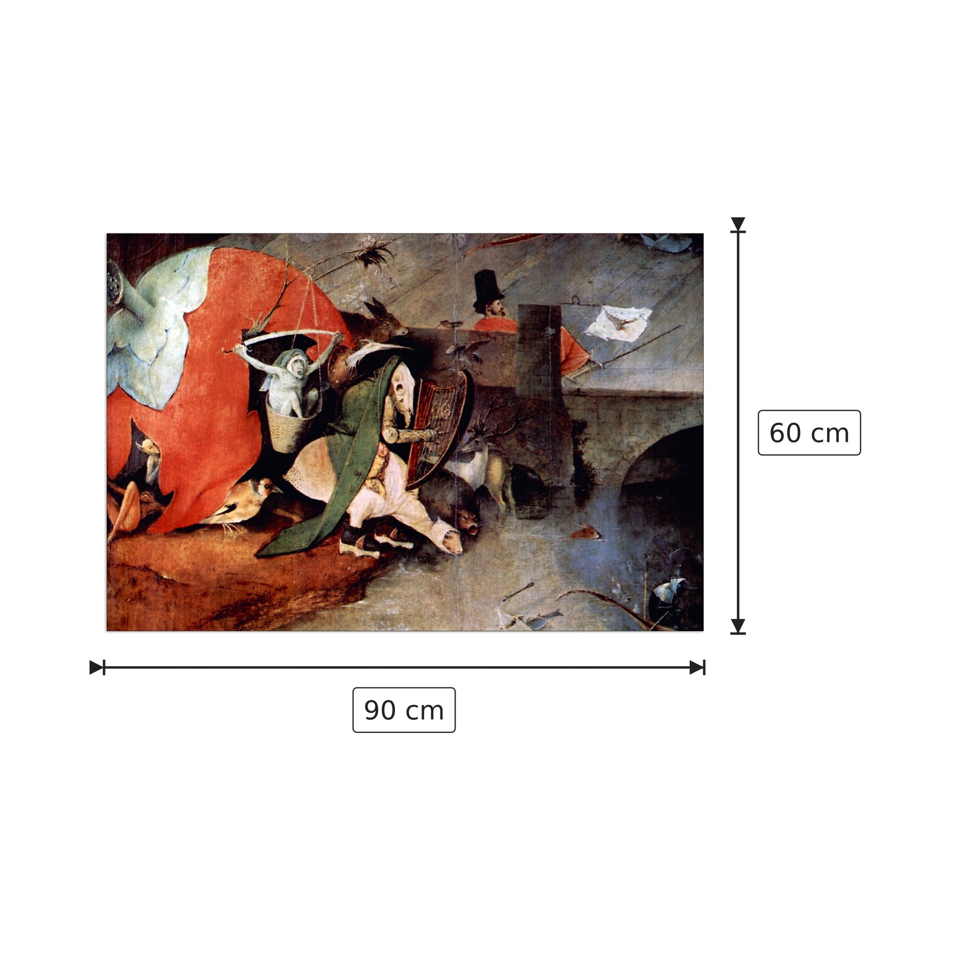 Temptation of St. Anthony, detail - Bosch Hieronymus - cm 90x60 - Pannello in MDF