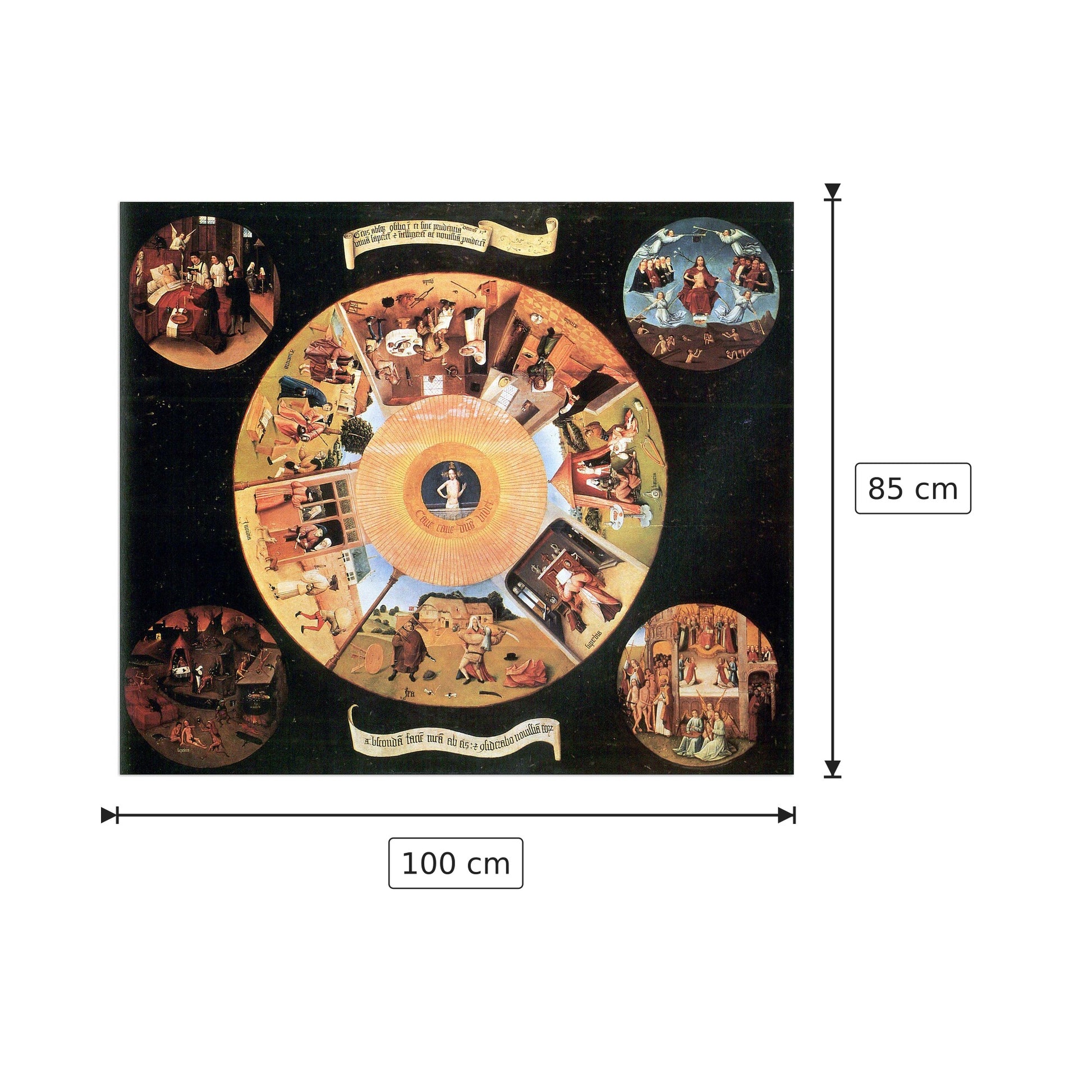 Table with scenes of the seven deadly sins - Bosch Hieronymus - cm 100x85 - Pannello in MDF