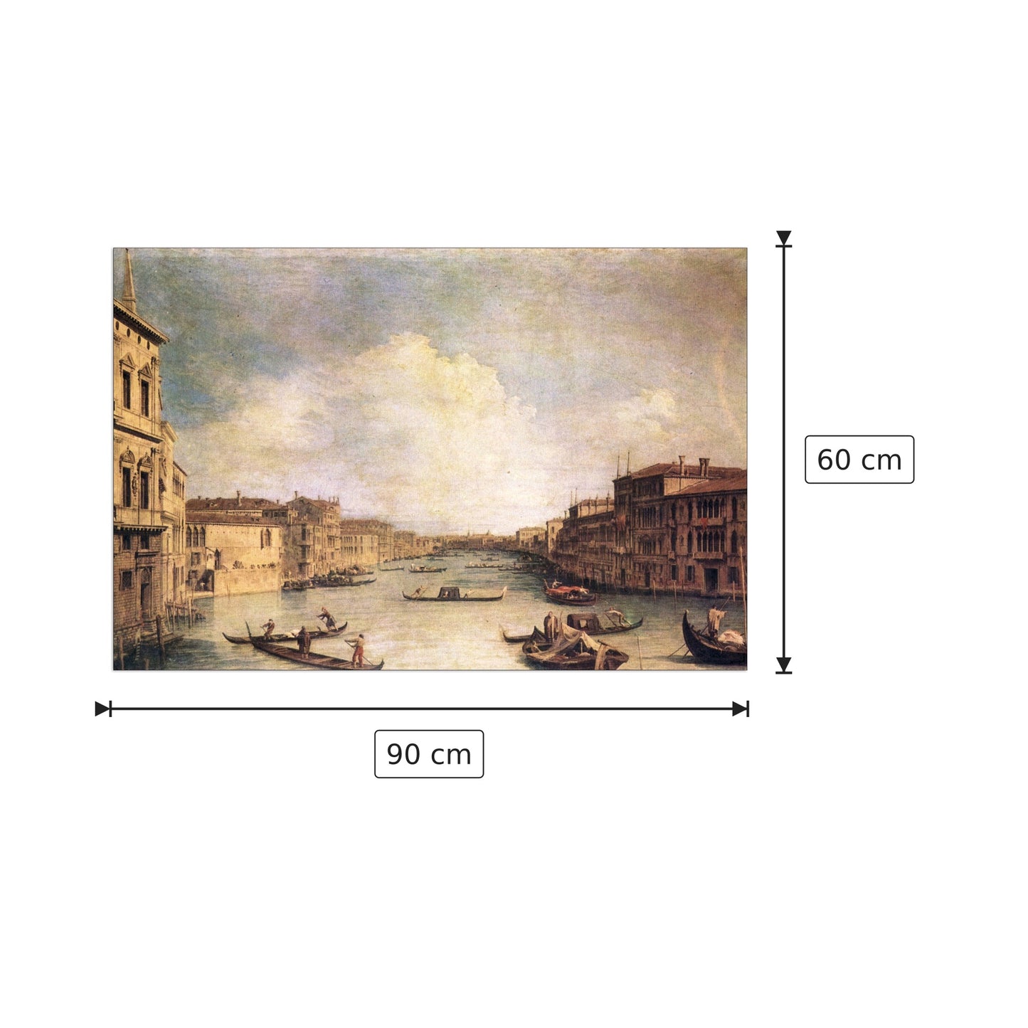 Grand Canal - Canaletto - cm 90x60 - Pannello in MDF