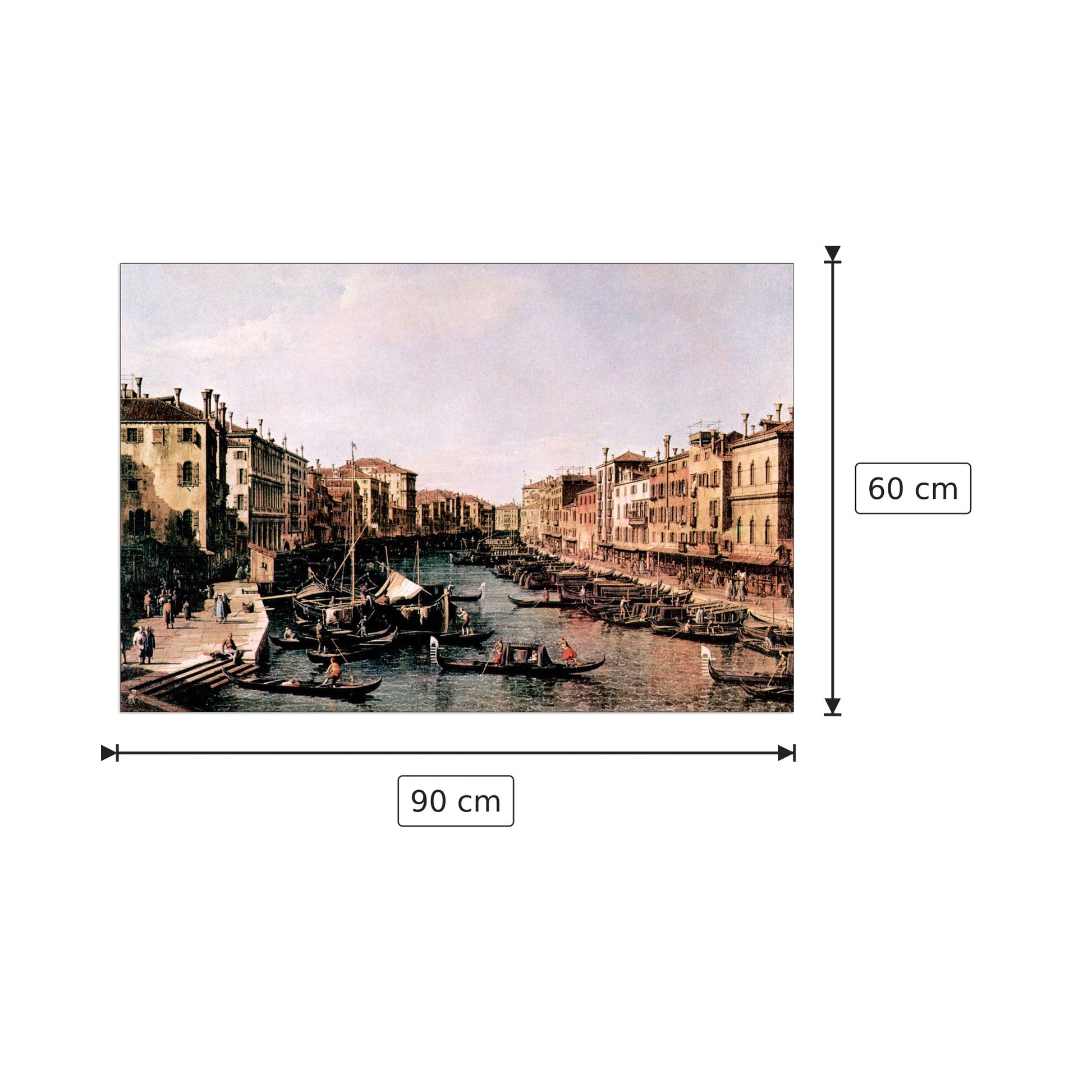 Grand Canal I - Canaletto - cm 90x60 - Pannello in MDF