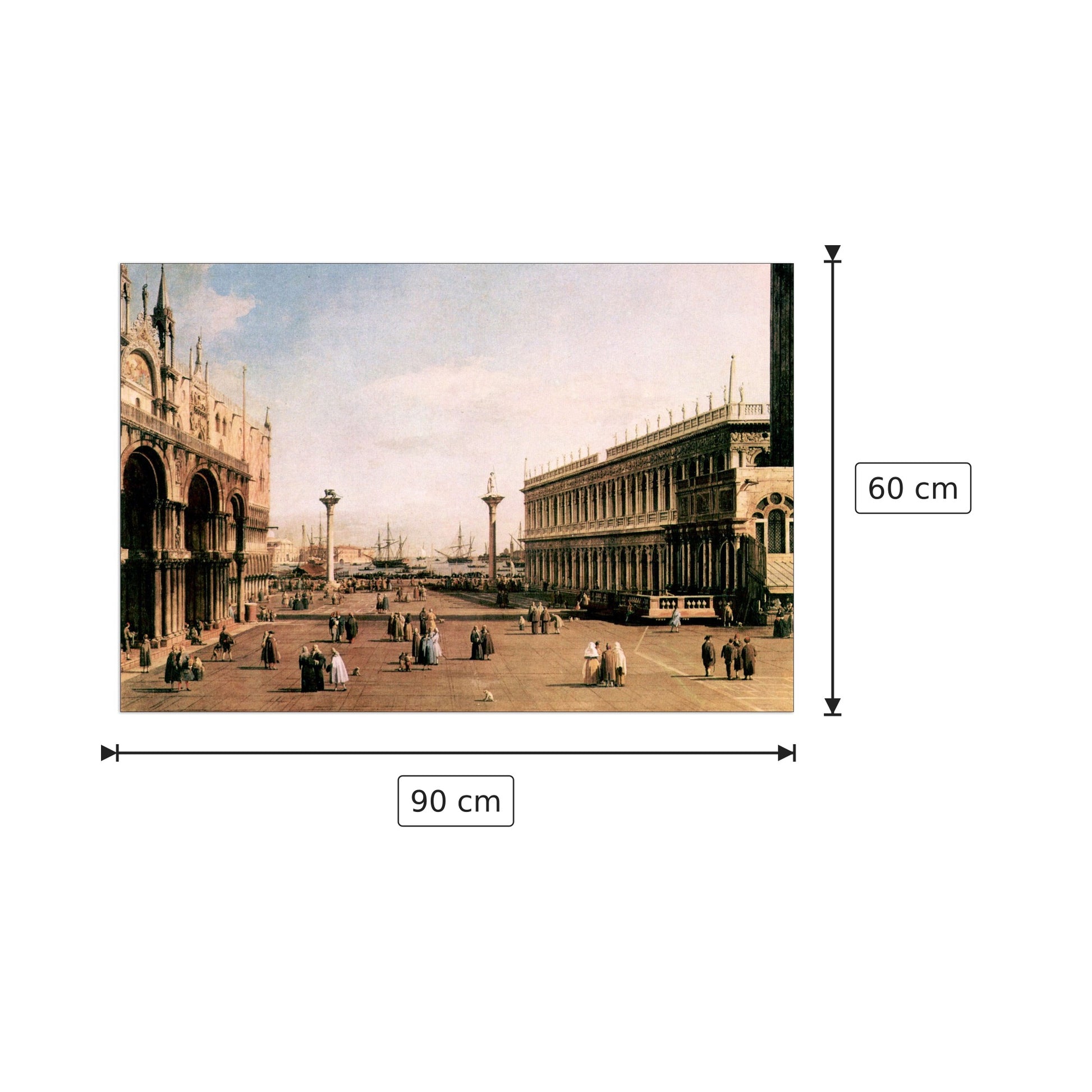 La Piazza - Canaletto - cm 90x60 - Pannello in MDF