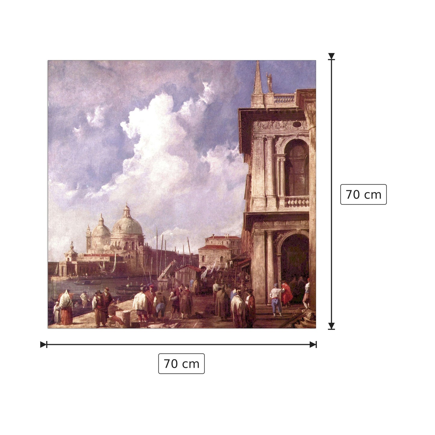 Piazza in Venice - Canaletto - cm 70x70 - Pannello in MDF