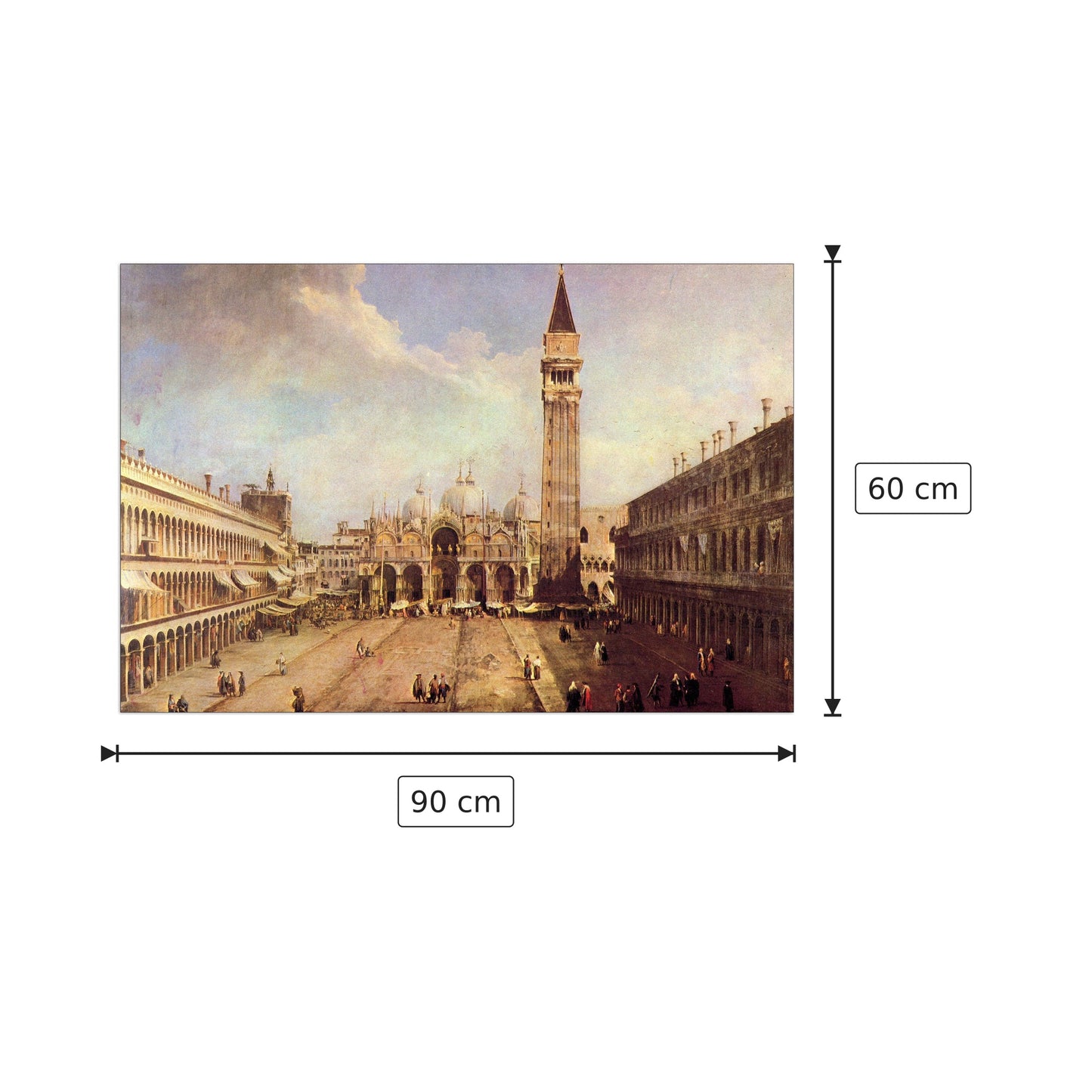 Piazza San Marco - Canaletto - cm 90x60 - Pannello in MDF