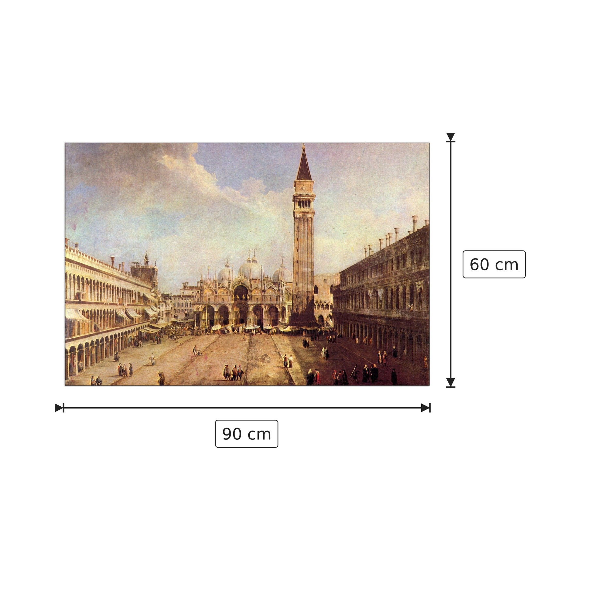 Piazza San Marco - Canaletto - cm 90x60 - Pannello in MDF