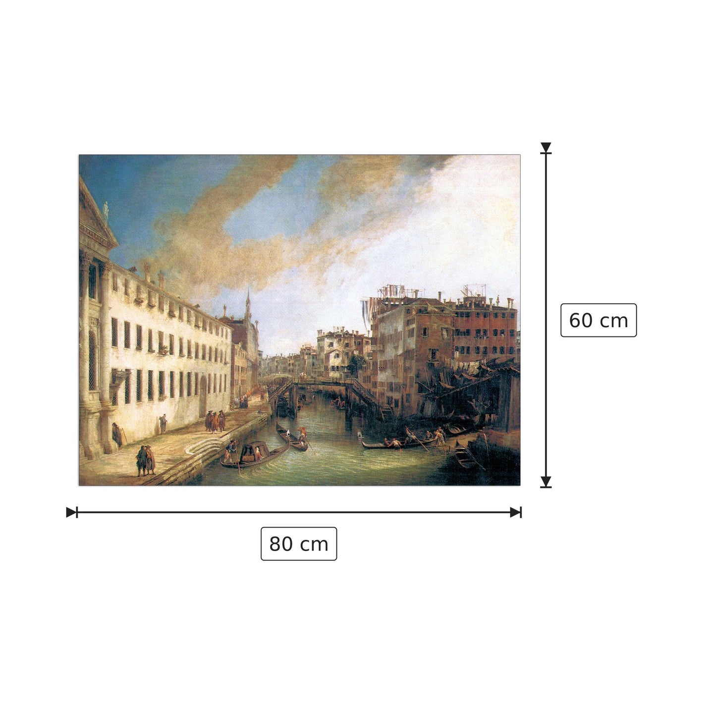 The River of Mendicanti - Canaletto - cm 80x60 - Pannello in MDF