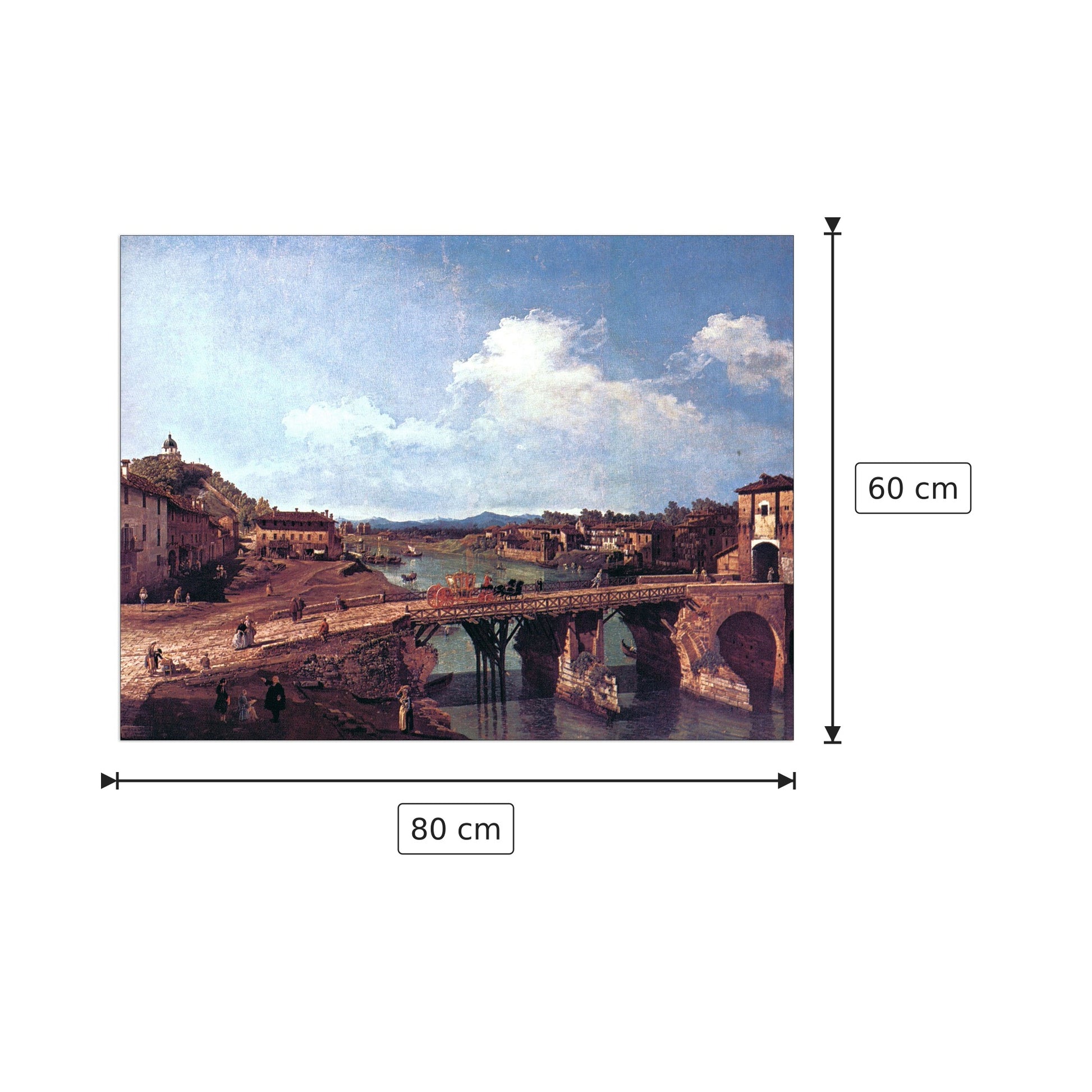 Turin - Canaletto - cm 80x60 - Pannello in MDF