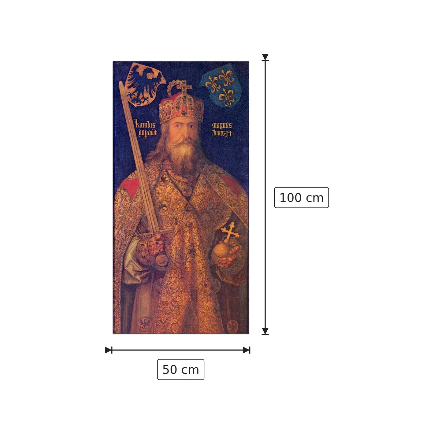 Emperor Charles the Great - Albrecht Dürer - cm 50x100 - Pannello in MDF
