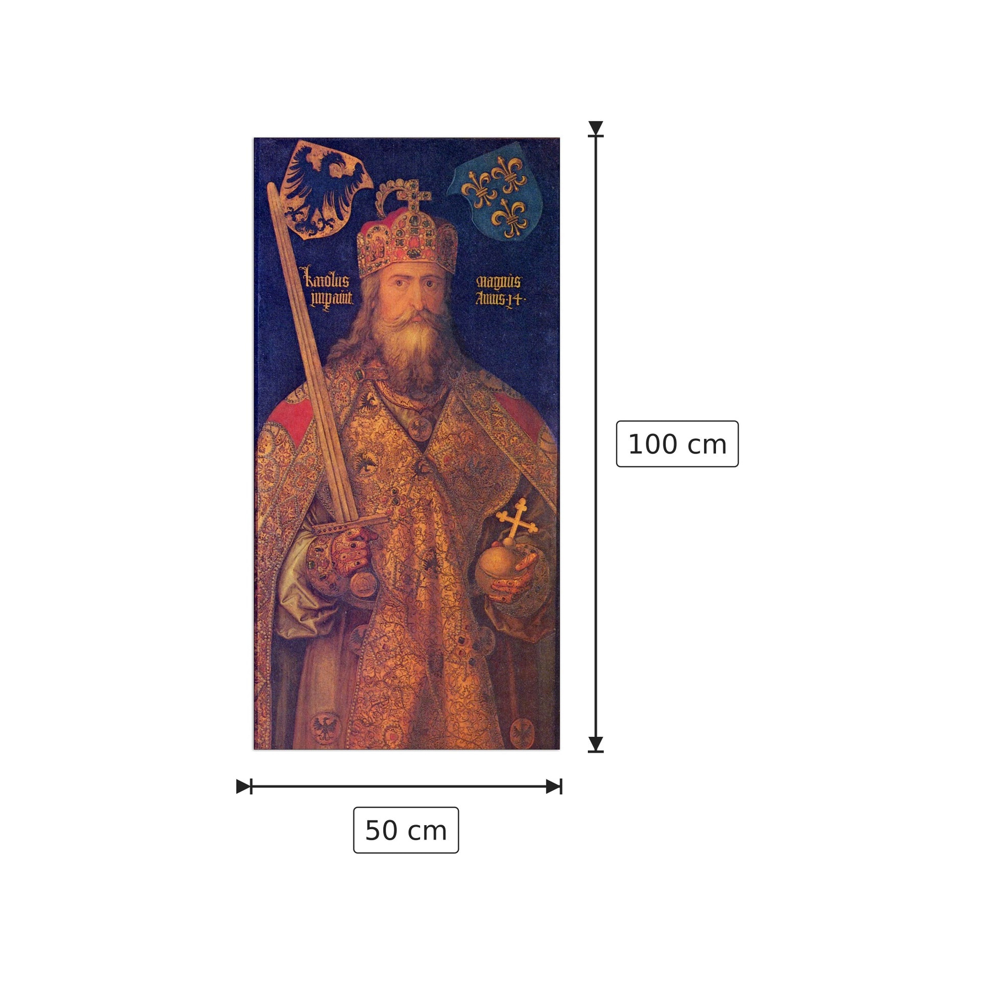 Emperor Charles the Great - Albrecht Dürer - cm 50x100 - Pannello in MDF