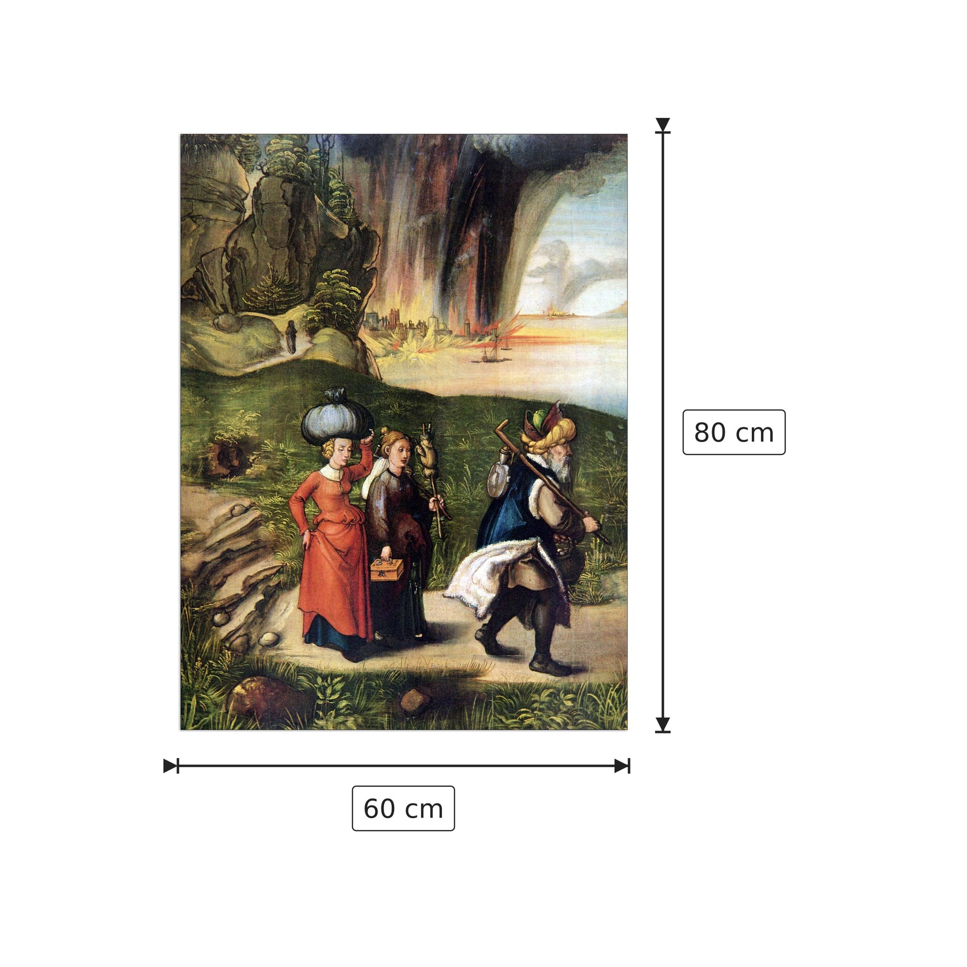 Lot's escape - Albrecht Dürer - cm 60x80 - Pannello in MDF