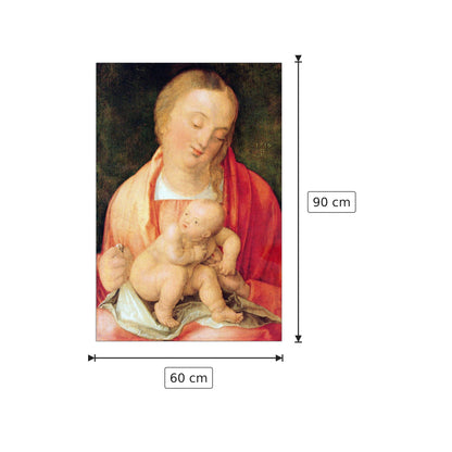Mary with the child squatting - Albrecht Dürer - cm 60x90 - Pannello in MDF