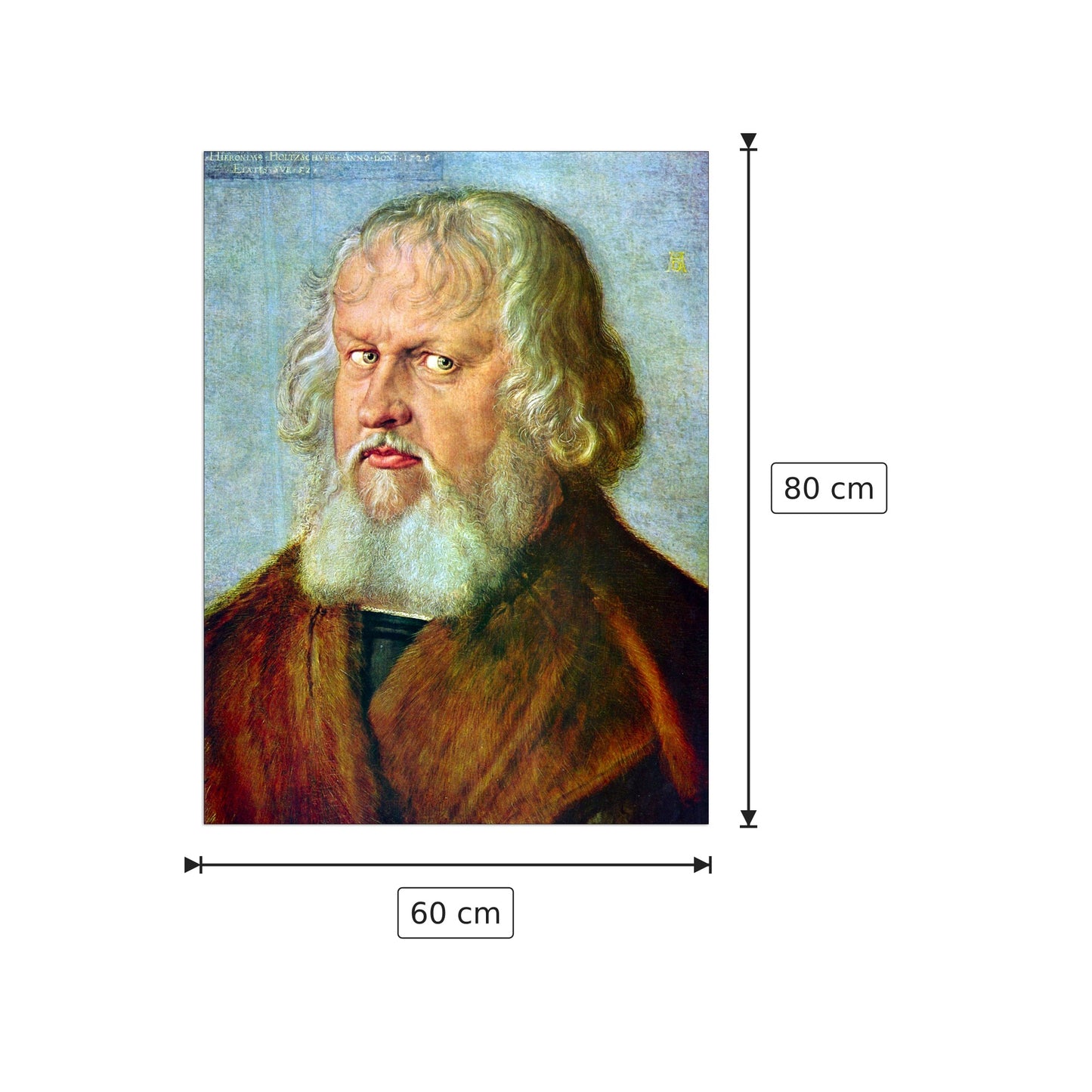 Portrait of Hieronymus Holzschuher - Albrecht Dürer - cm 60x80 - Pannello in MDF